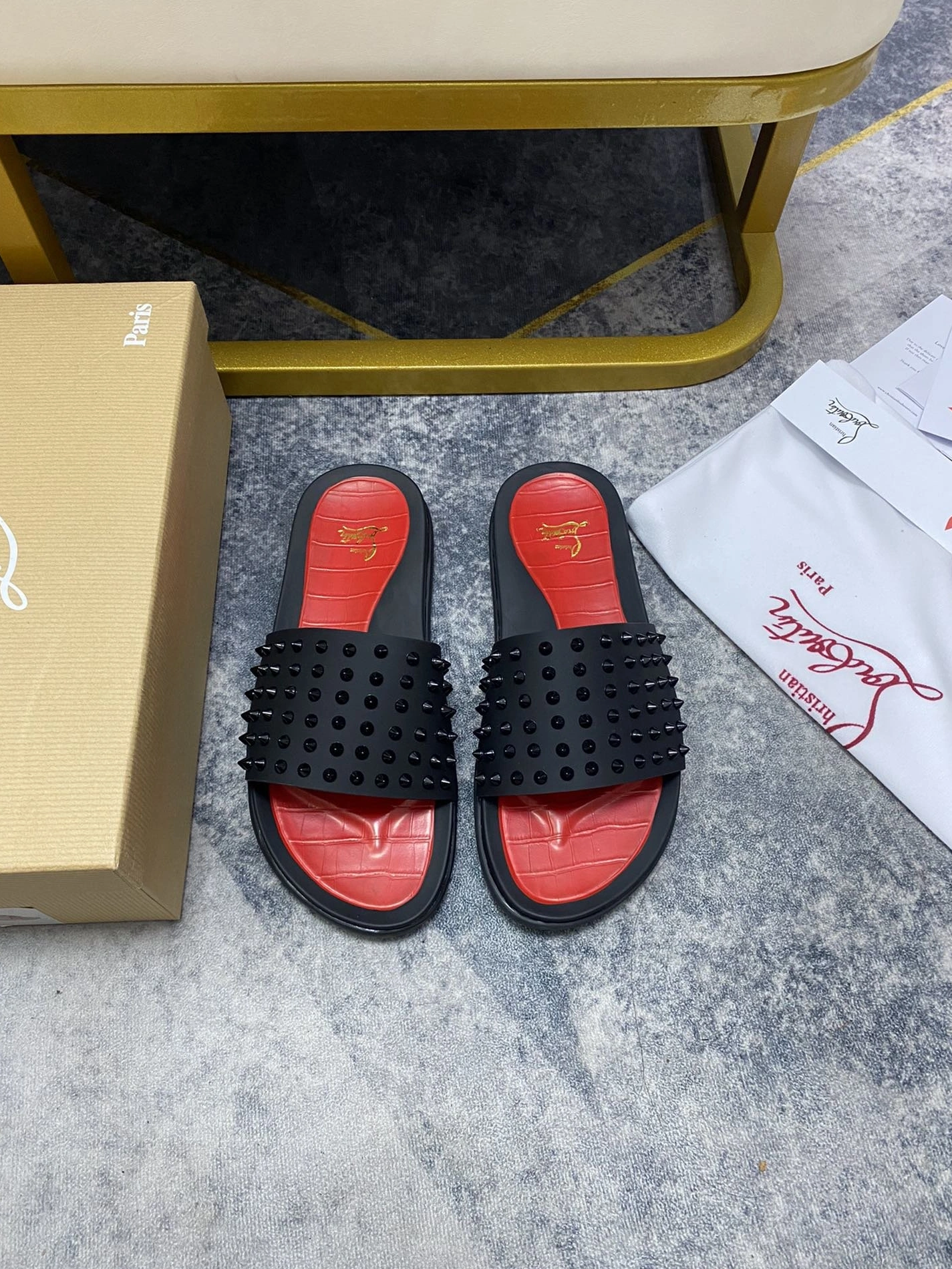 Christian Louboutin CL Slippers For Men Affordable 1274