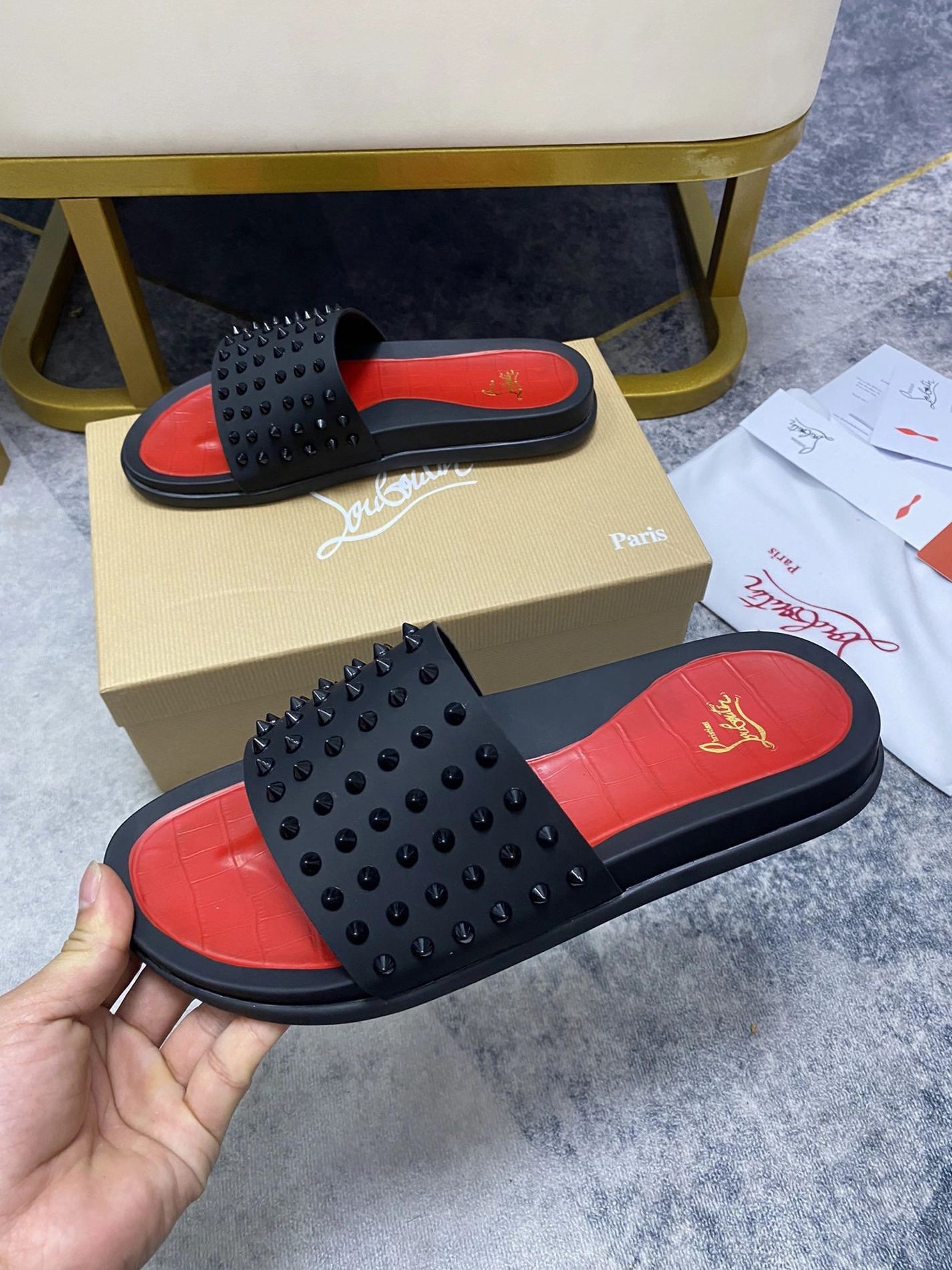 Christian Louboutin CL Slippers For Men Affordable 1274