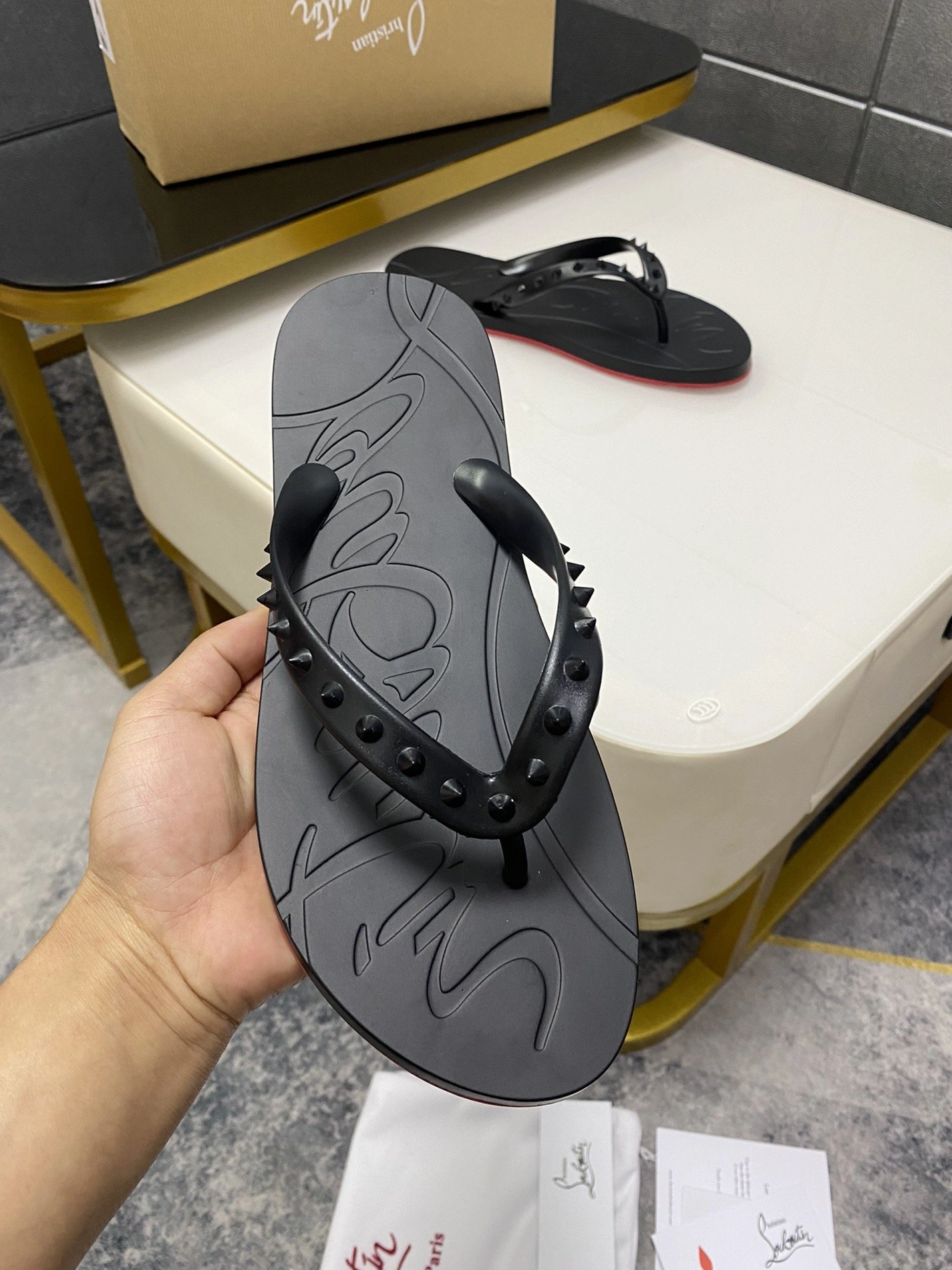 Christian Louboutin CL Slippers For Men Stylish 1603