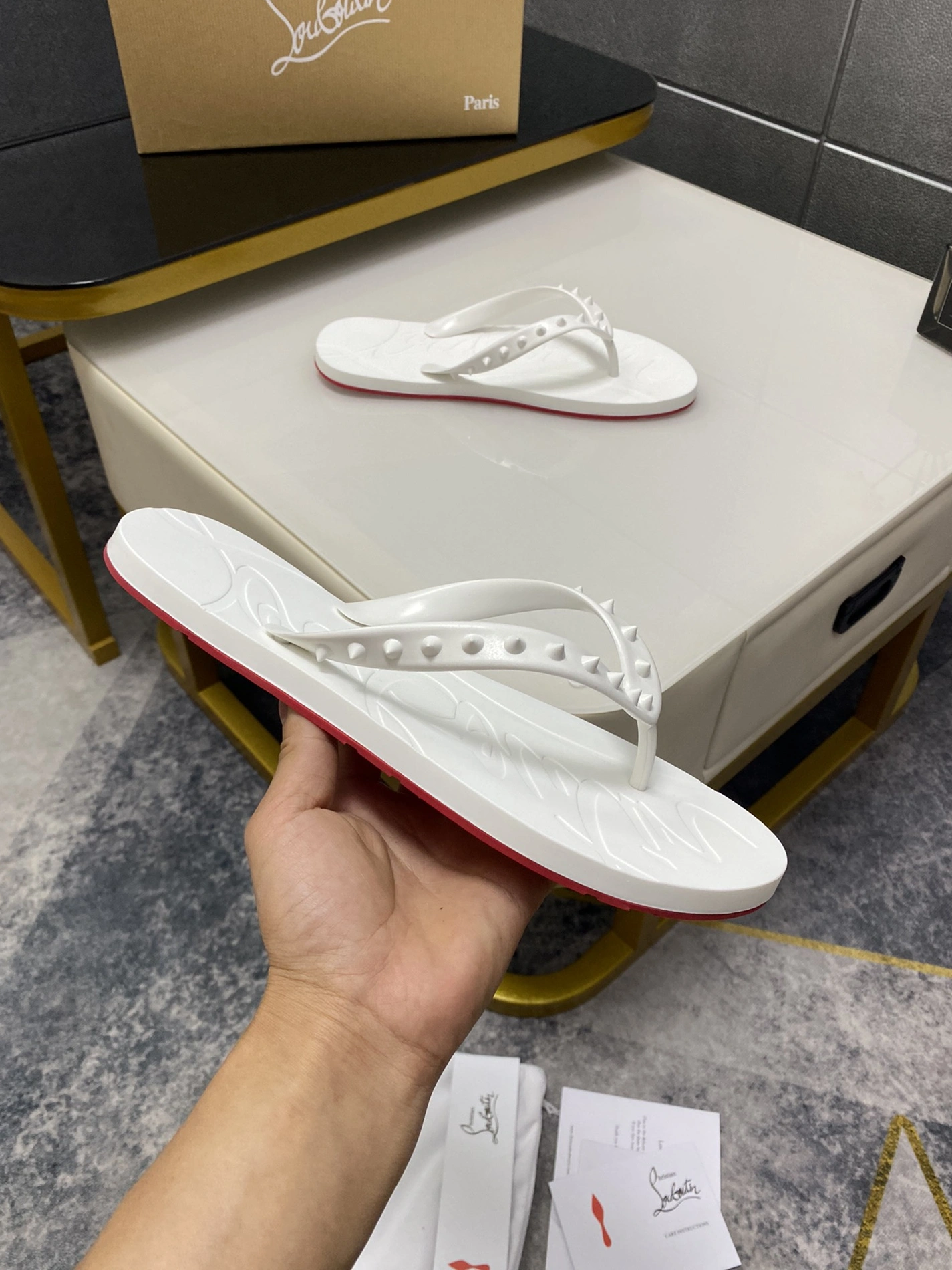Christian Louboutin CL Slippers For Women Trendy 9783
