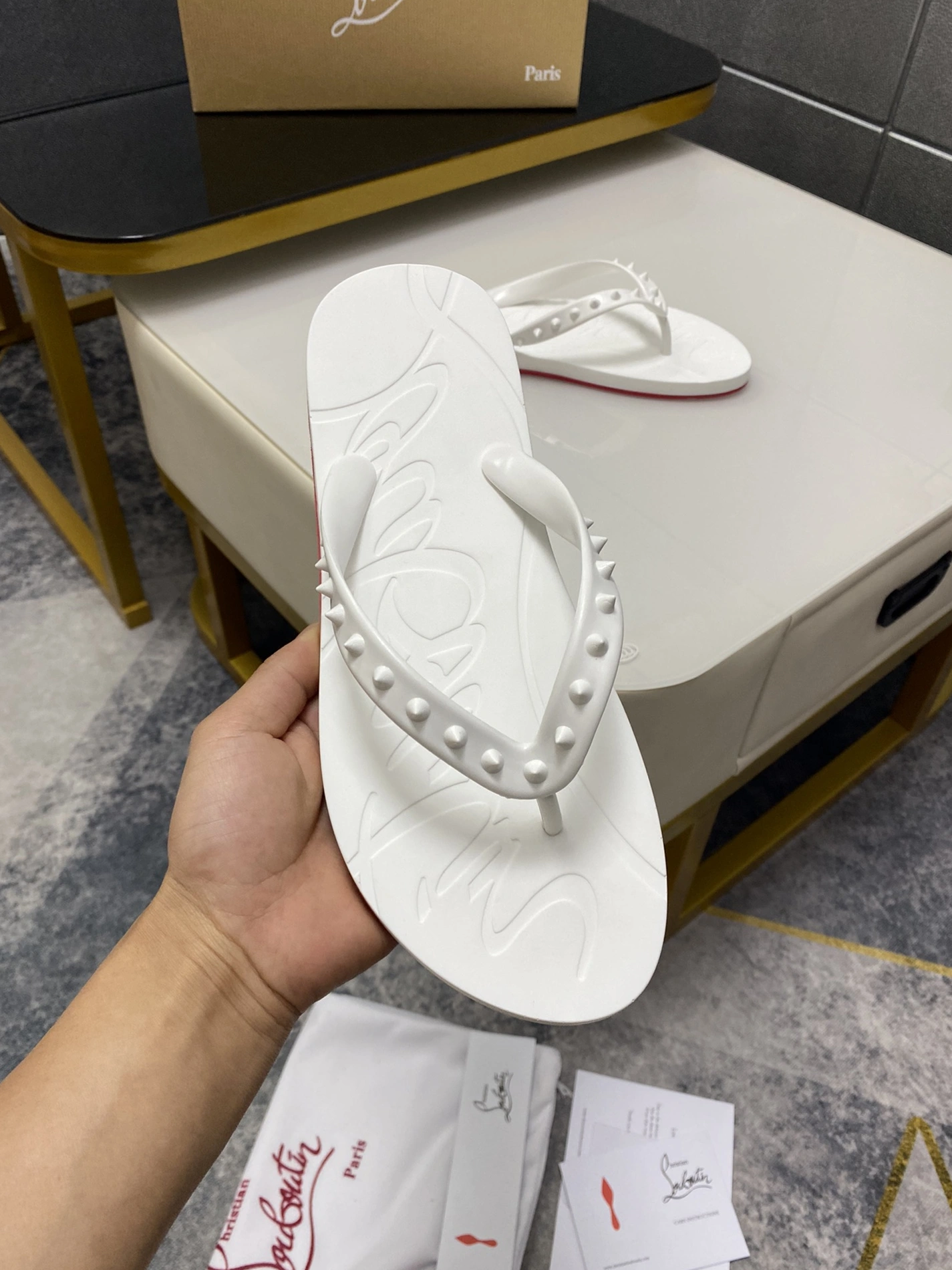 Christian Louboutin CL Slippers For Women Trendy 9783