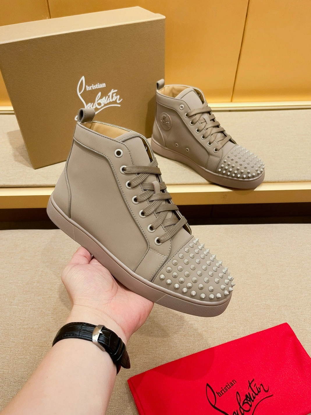 Christian Louboutin High Top Shoes For Men Bold 3245