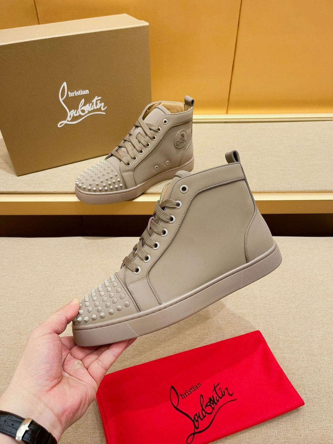 Christian Louboutin High Top Shoes For Men Bold 3245