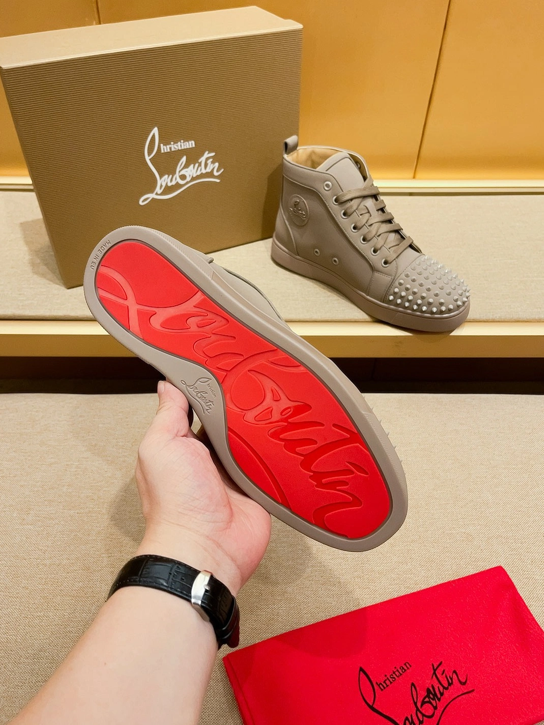 Christian Louboutin High Top Shoes For Men Bold 3245