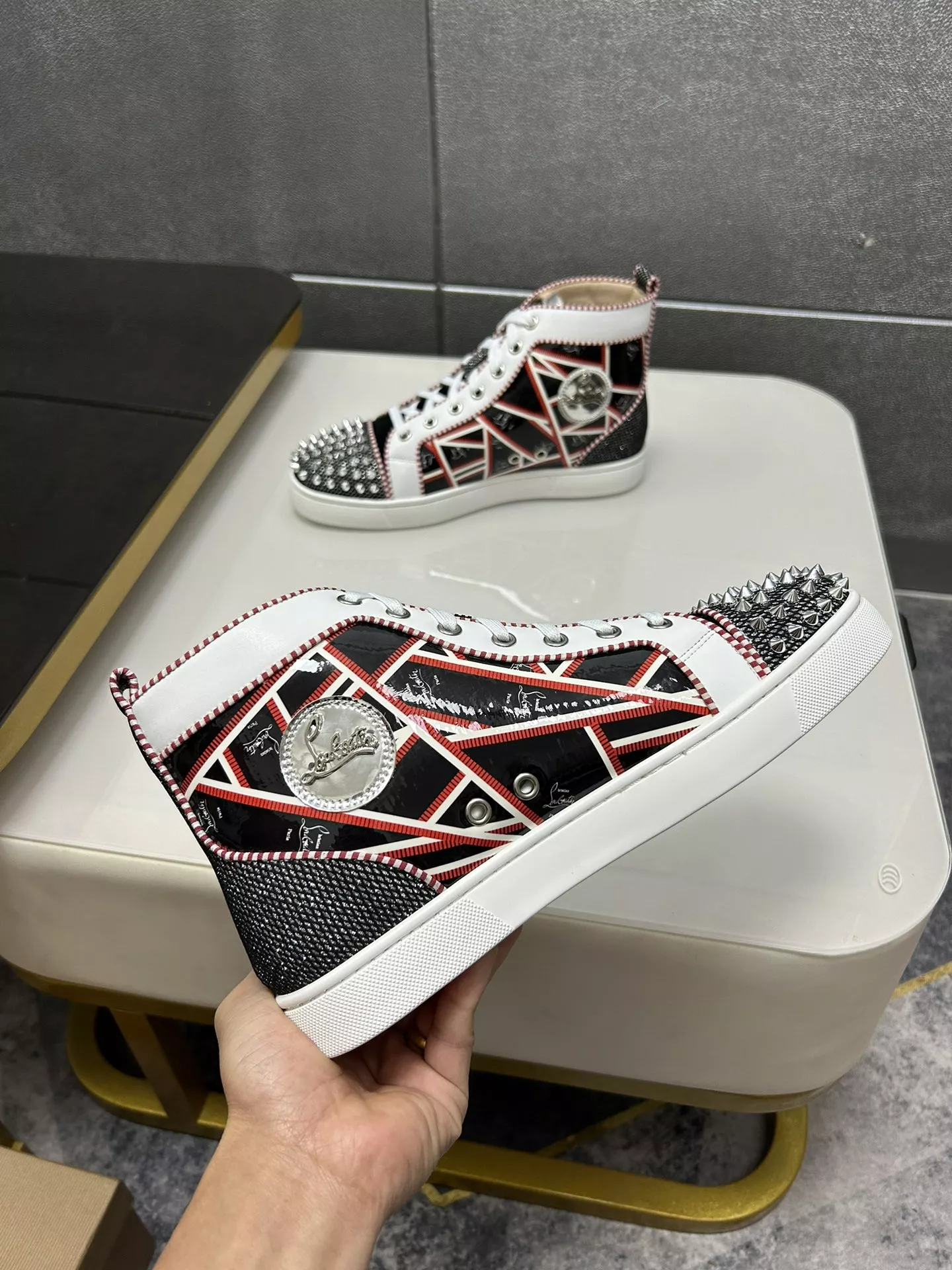 Christian Louboutin High Top Shoes For Men Soft 8282