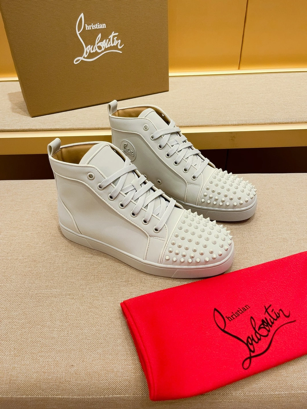 Christian Louboutin High Top Shoes For Men Versatile 8917