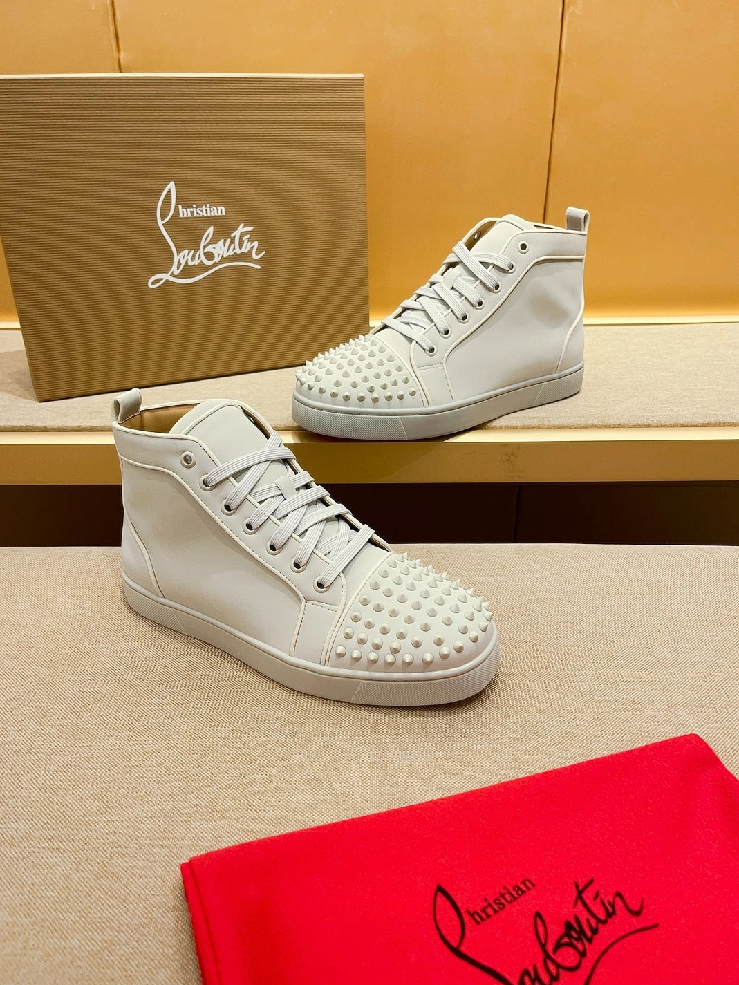 Christian Louboutin High Top Shoes For Men Versatile 8917