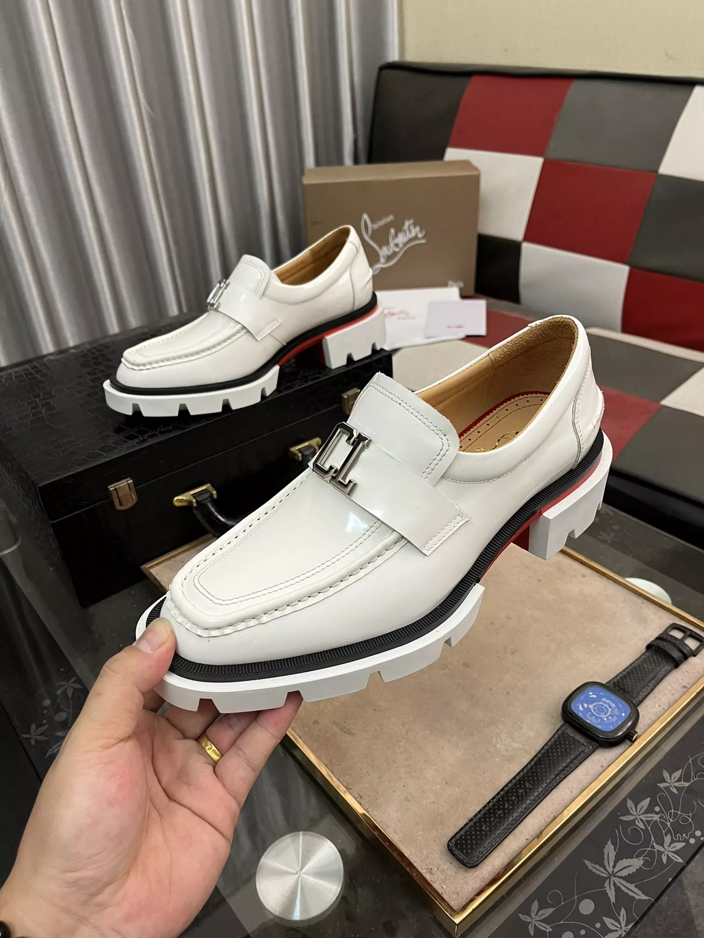Christian Louboutin Leather Shoes For Men Functional 5737
