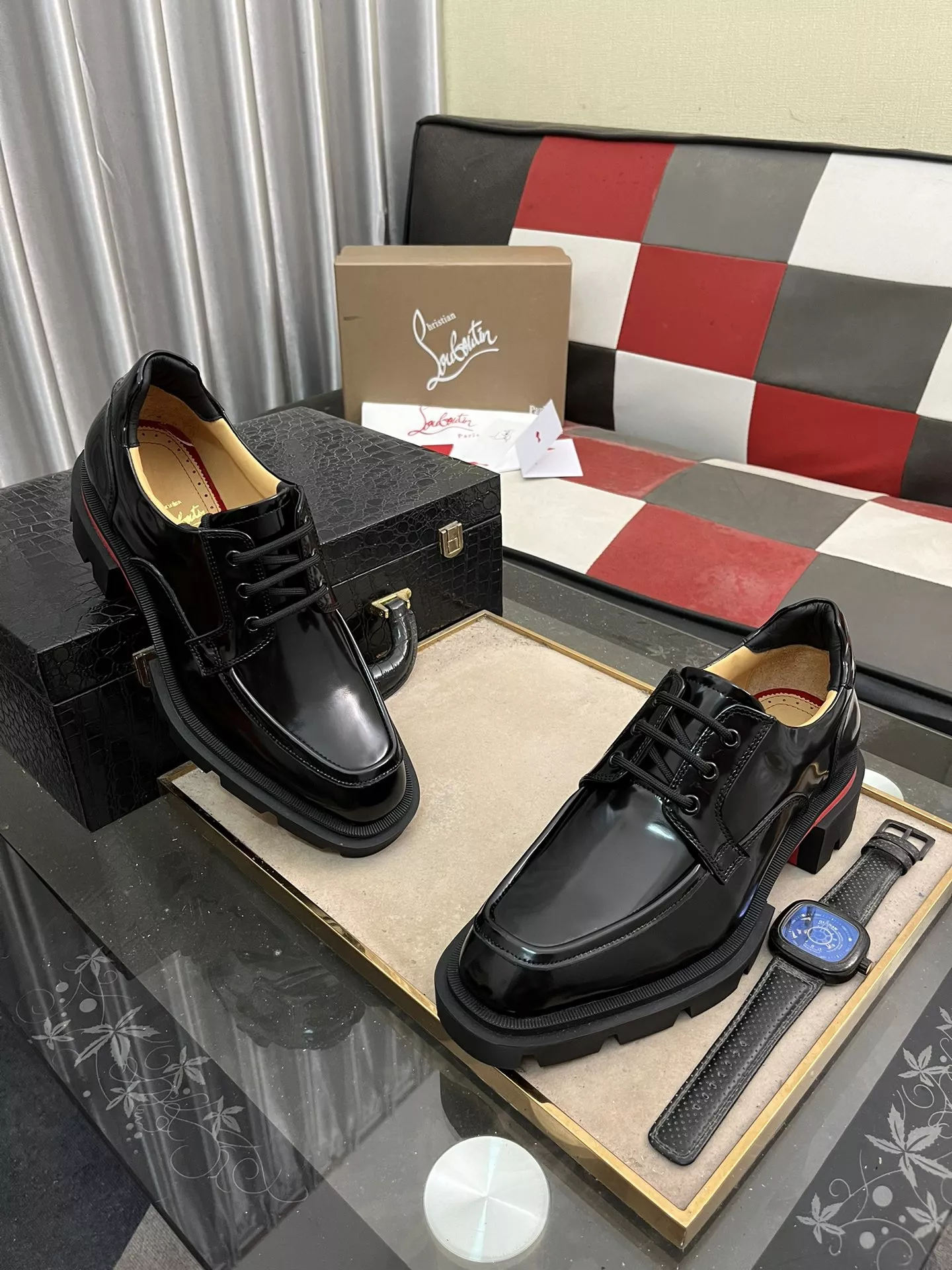 Christian Louboutin Leather Shoes For Men Unique 9708