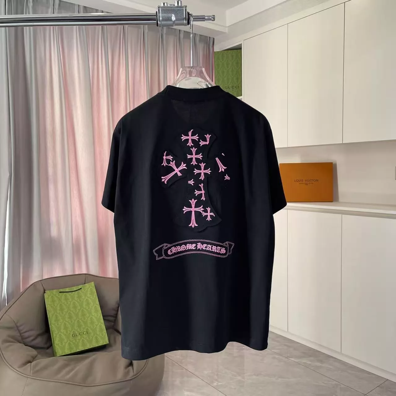 Chrome Hearts T-Shirts Short Sleeved For Unisex Durable 9313