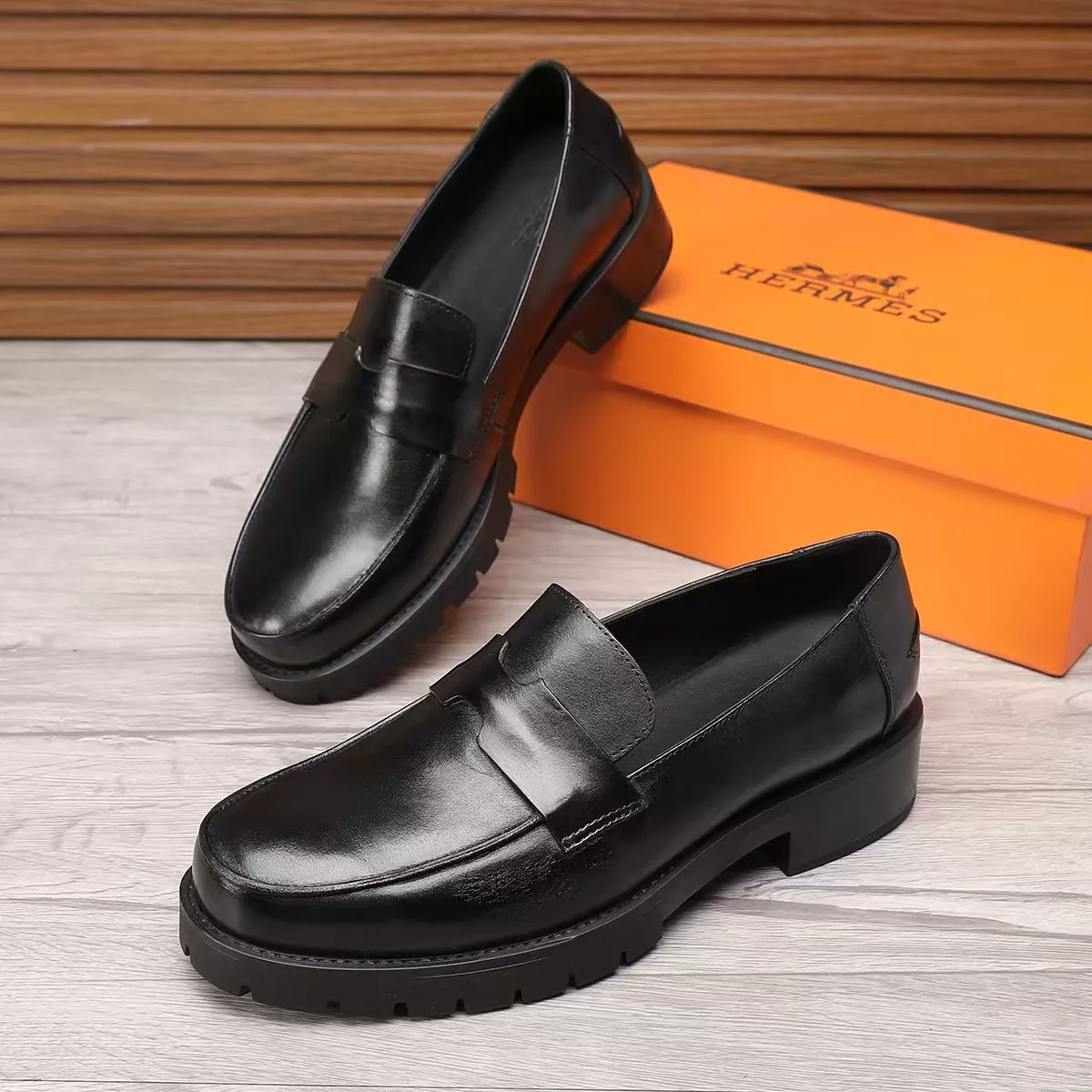 Classic 1315 Hermes Leather Shoes For Men