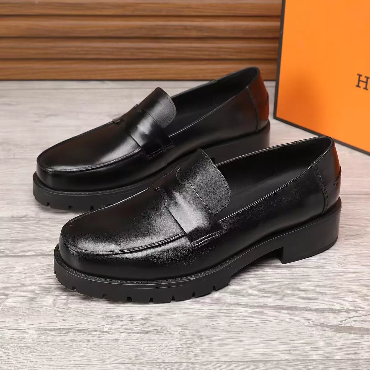 Classic 1315 Hermes Leather Shoes For Men