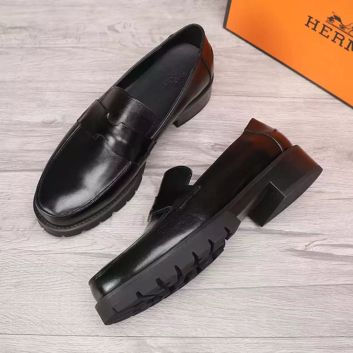 Classic 1315 Hermes Leather Shoes For Men