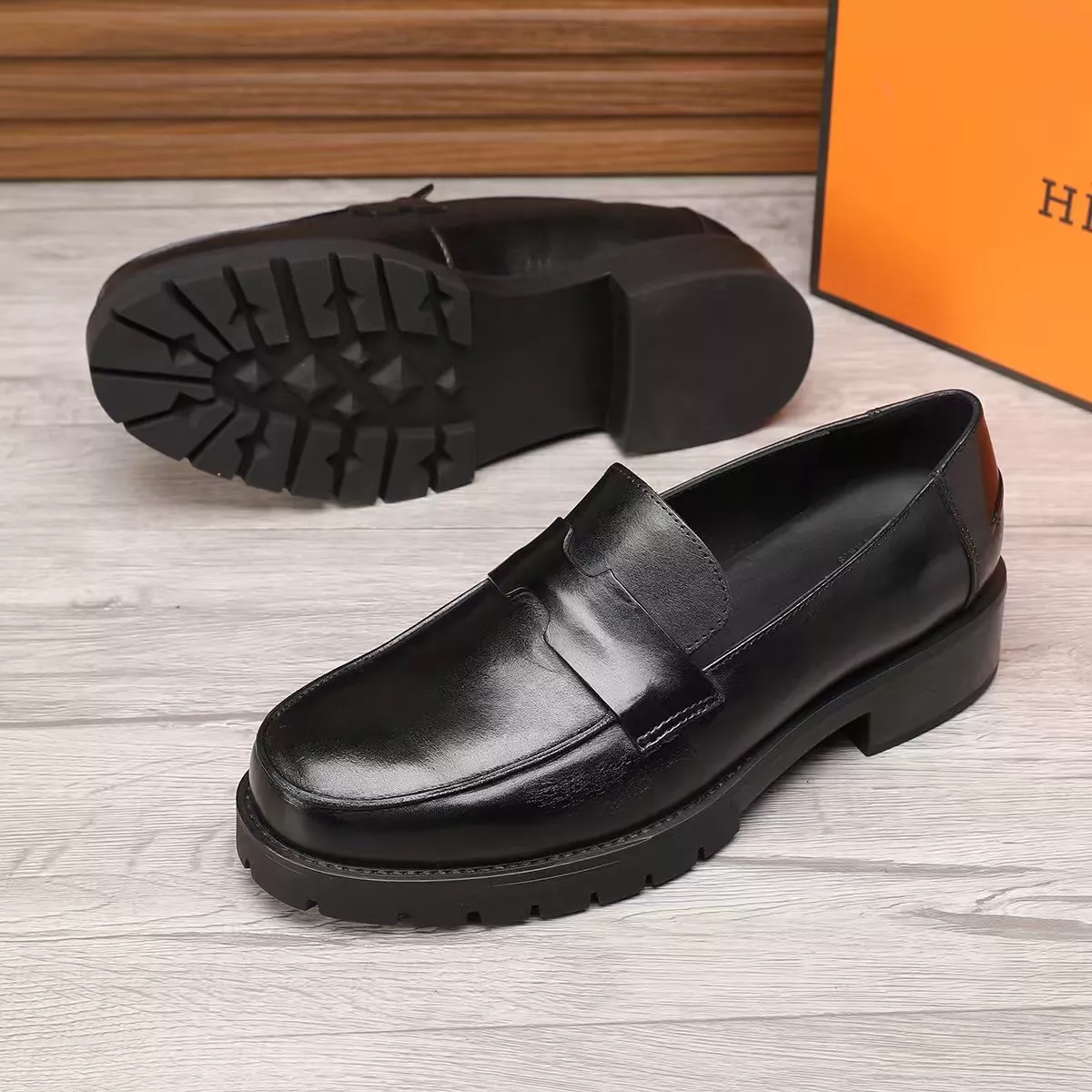 Classic 1315 Hermes Leather Shoes For Men