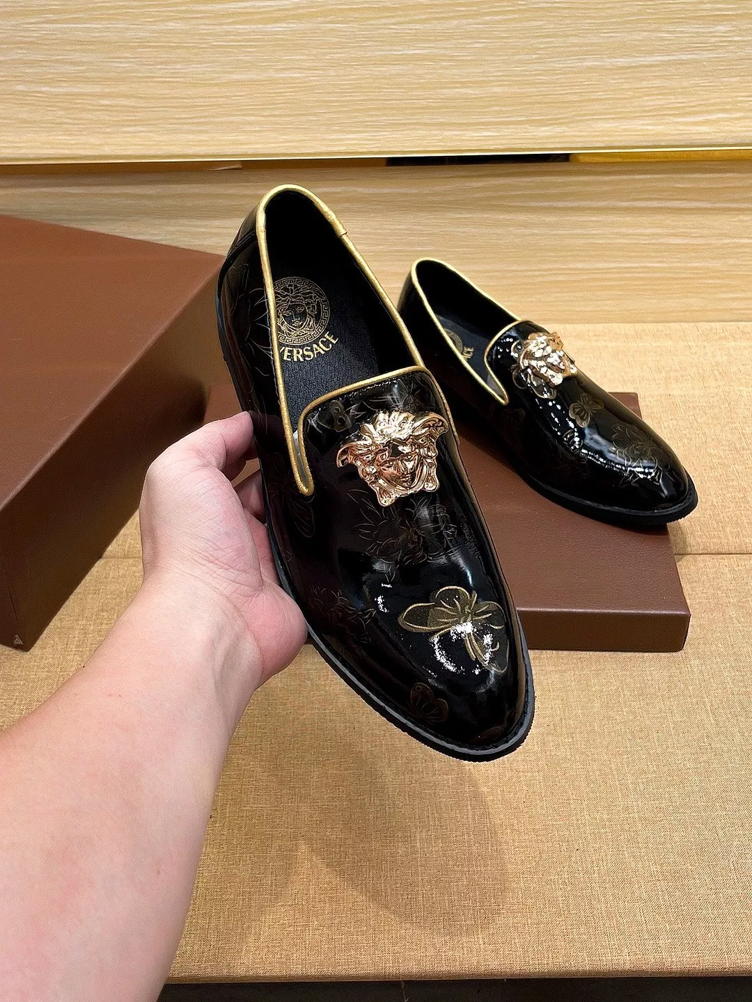 Classic 1803 Versace Leather Shoes For Men