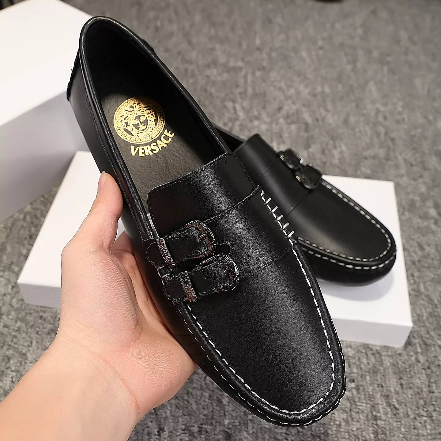 Classic 2942 Versace Leather Shoes For Men