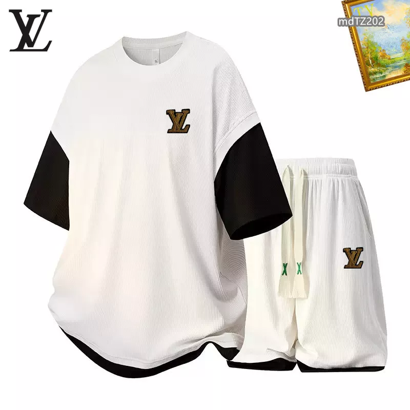 Classic 6672 Louis Vuitton LV Tracksuits Short Sleeved For Men