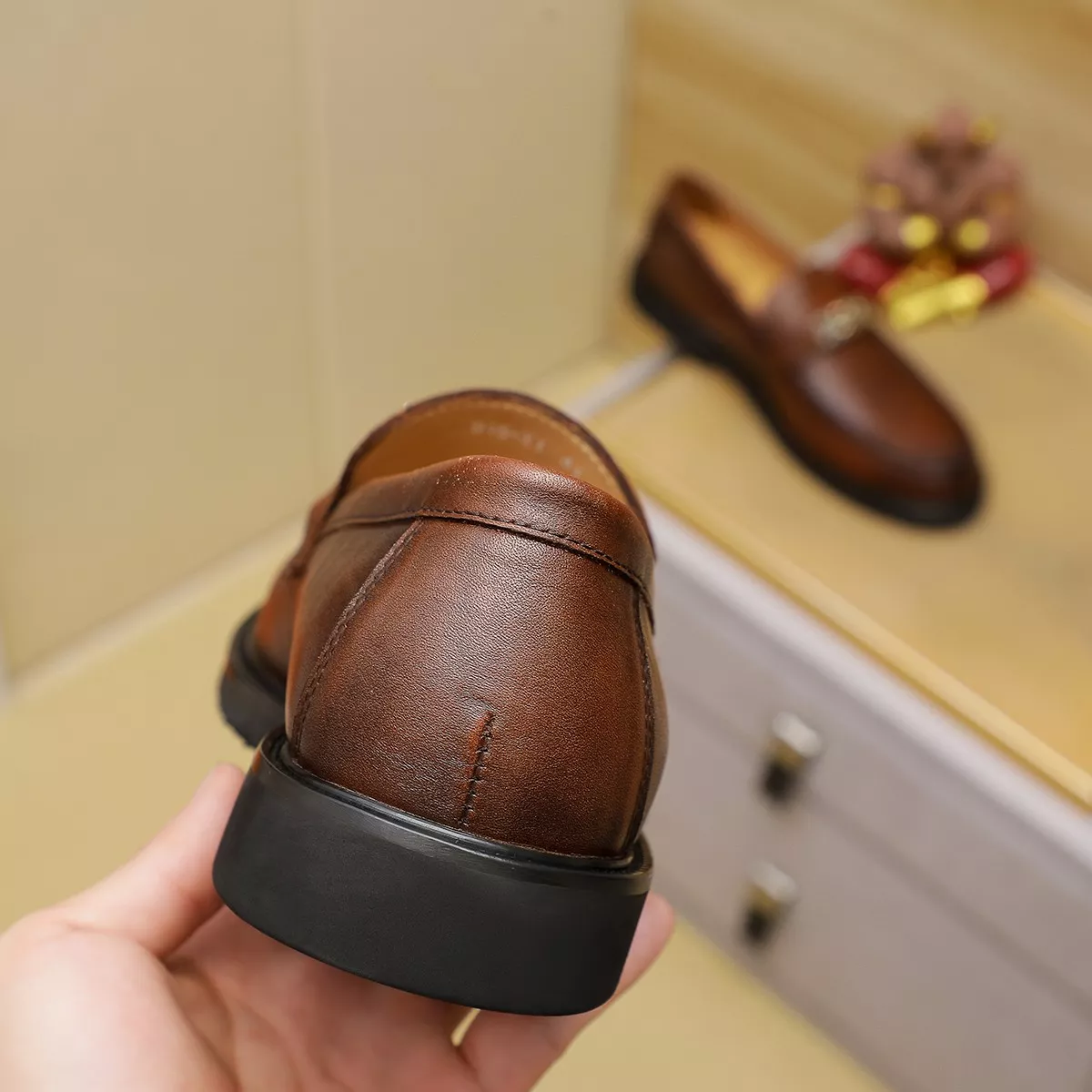 Classic 7539 Hermes Leather Shoes For Men