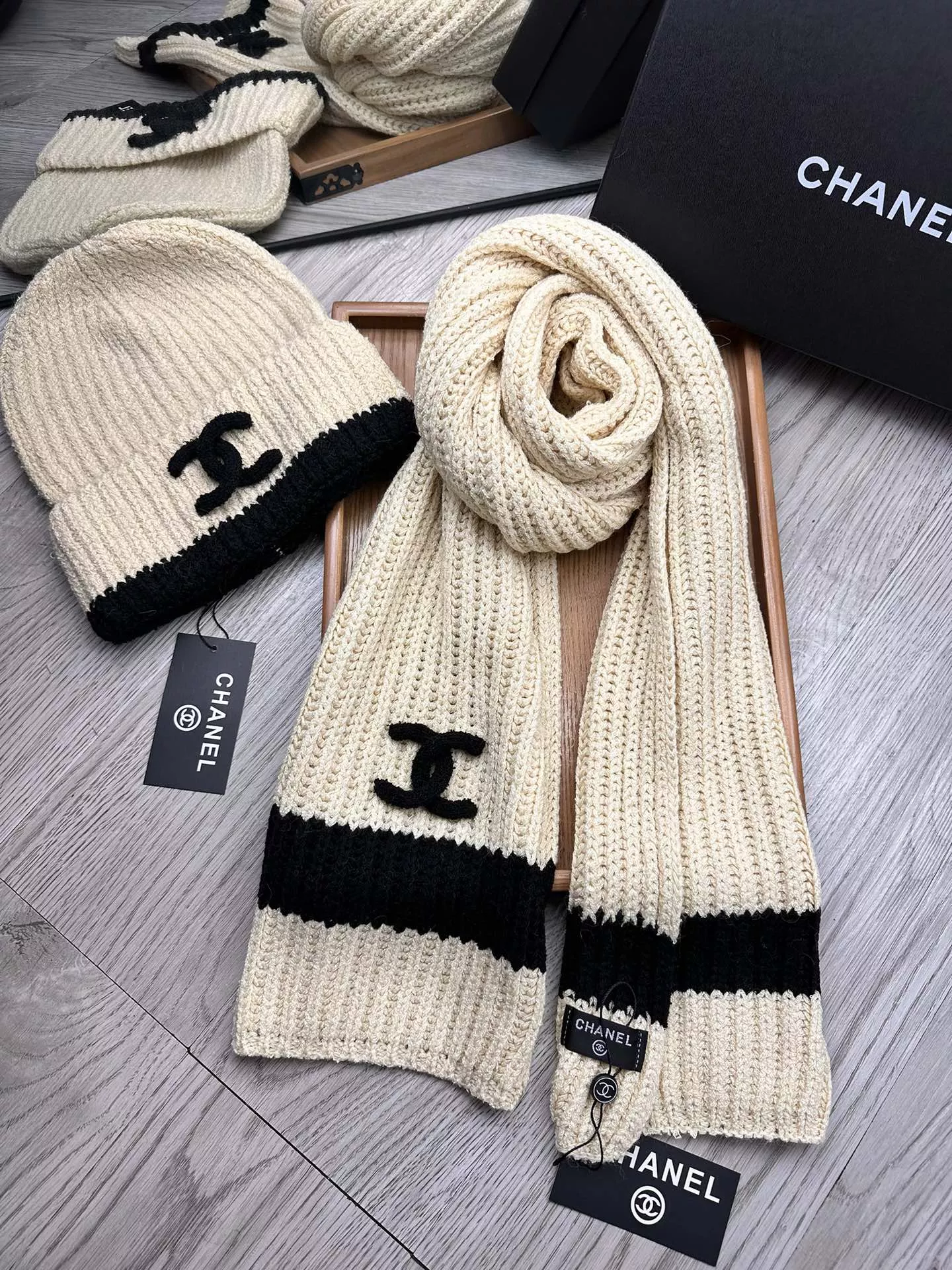 Classic 9795 Chanel Hat and Scarf Set