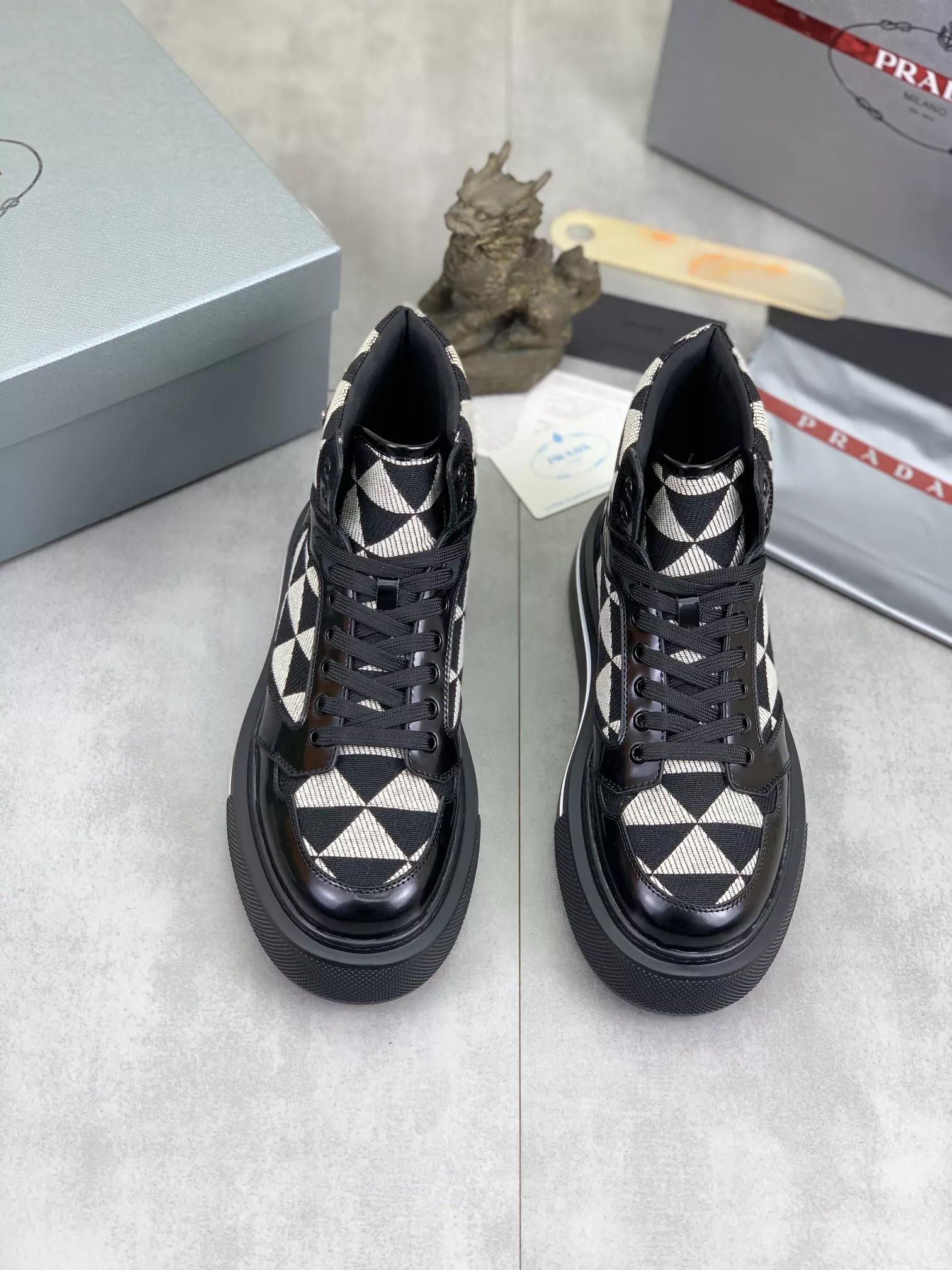 Comfortable 109 Prada High Top Shoes For Men