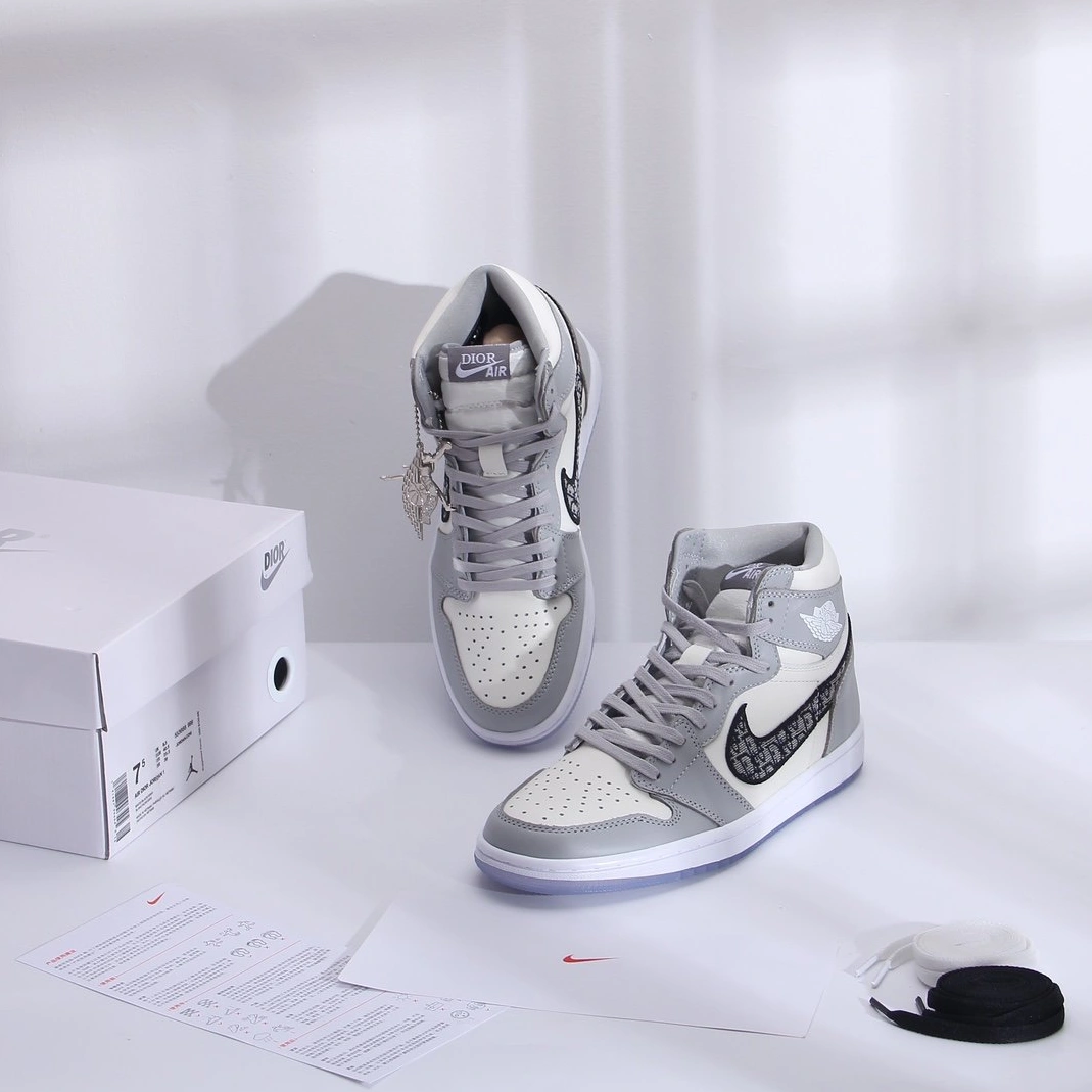Comfortable 1339 Air Jordan 1 & Christian Dior High Tops Shoes For Men