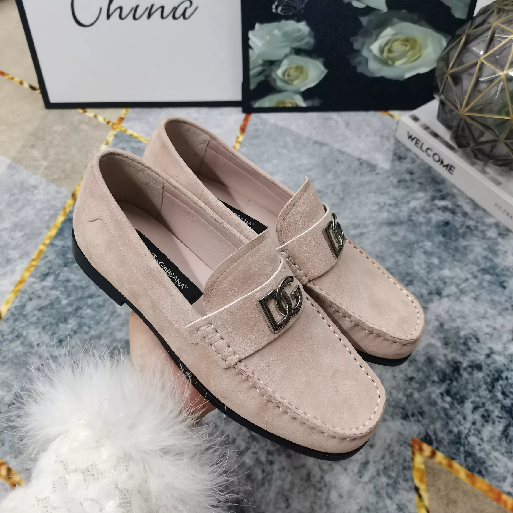 Comfortable 1353 Dolce & Gabbana D&G Leather Shoes For Women