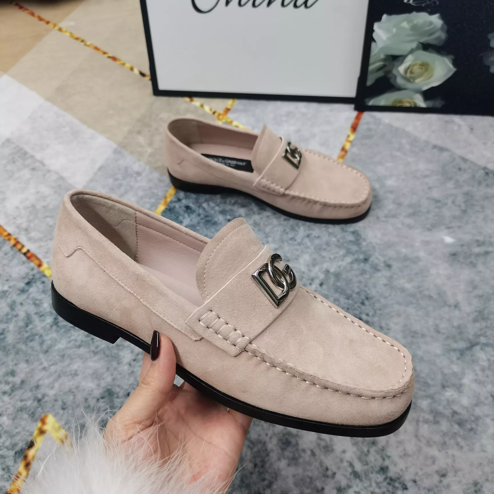 Comfortable 1353 Dolce & Gabbana D&G Leather Shoes For Women