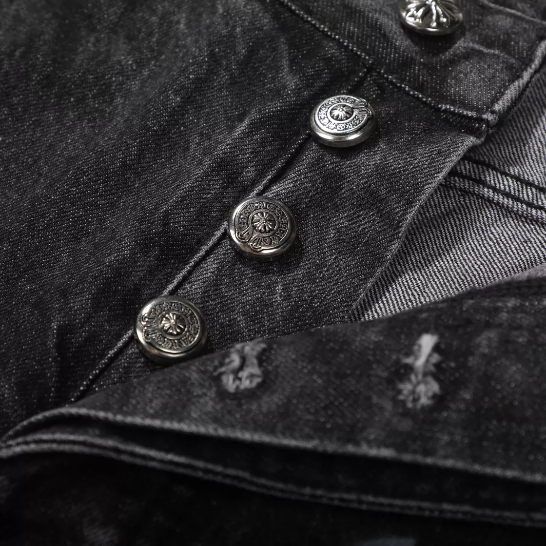 Comfortable 1436 Chrome Hearts Jeans For Unisex
