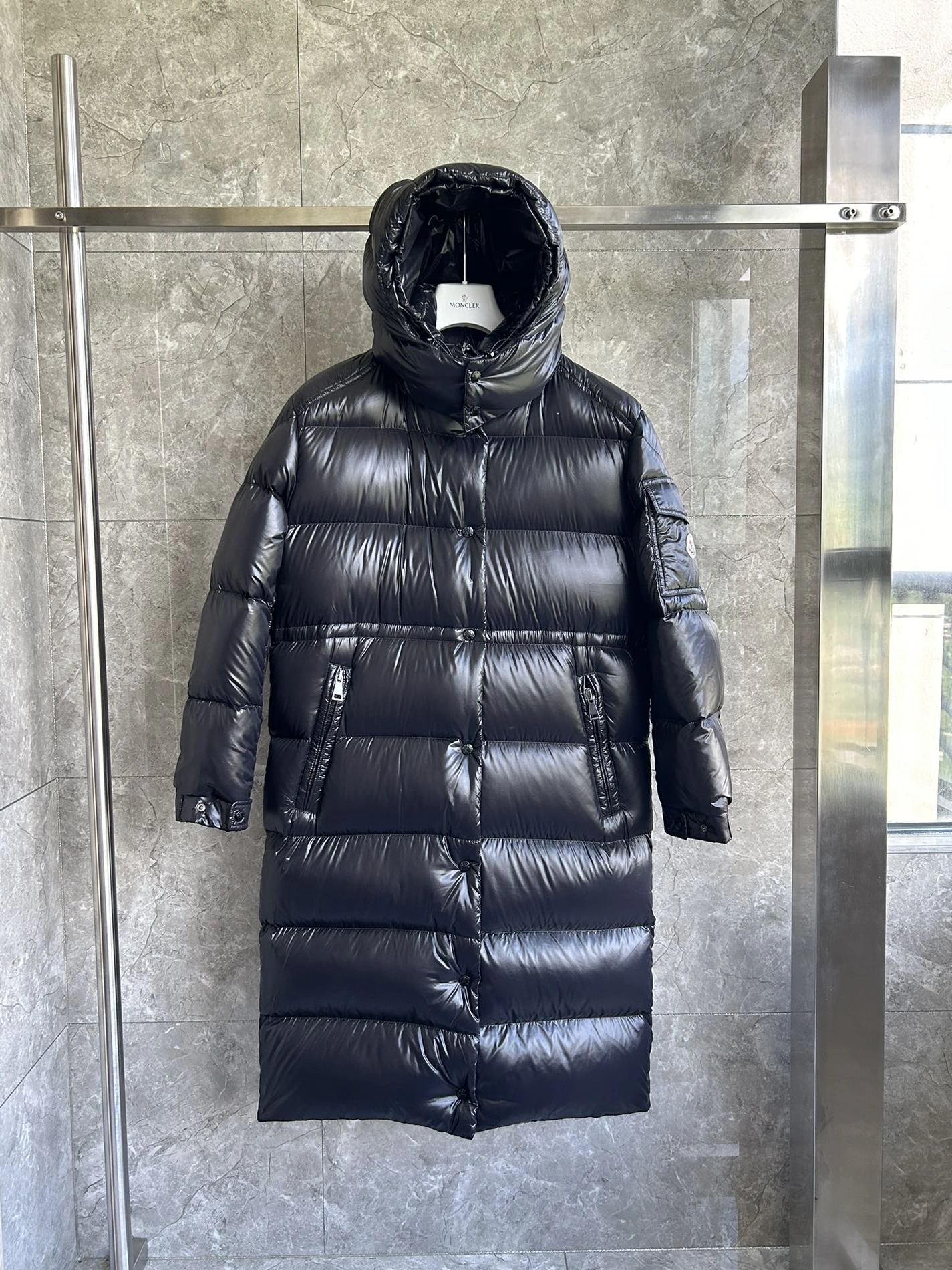 Comfortable 247 Moncler Down Feather Coat Long Sleeved For Women