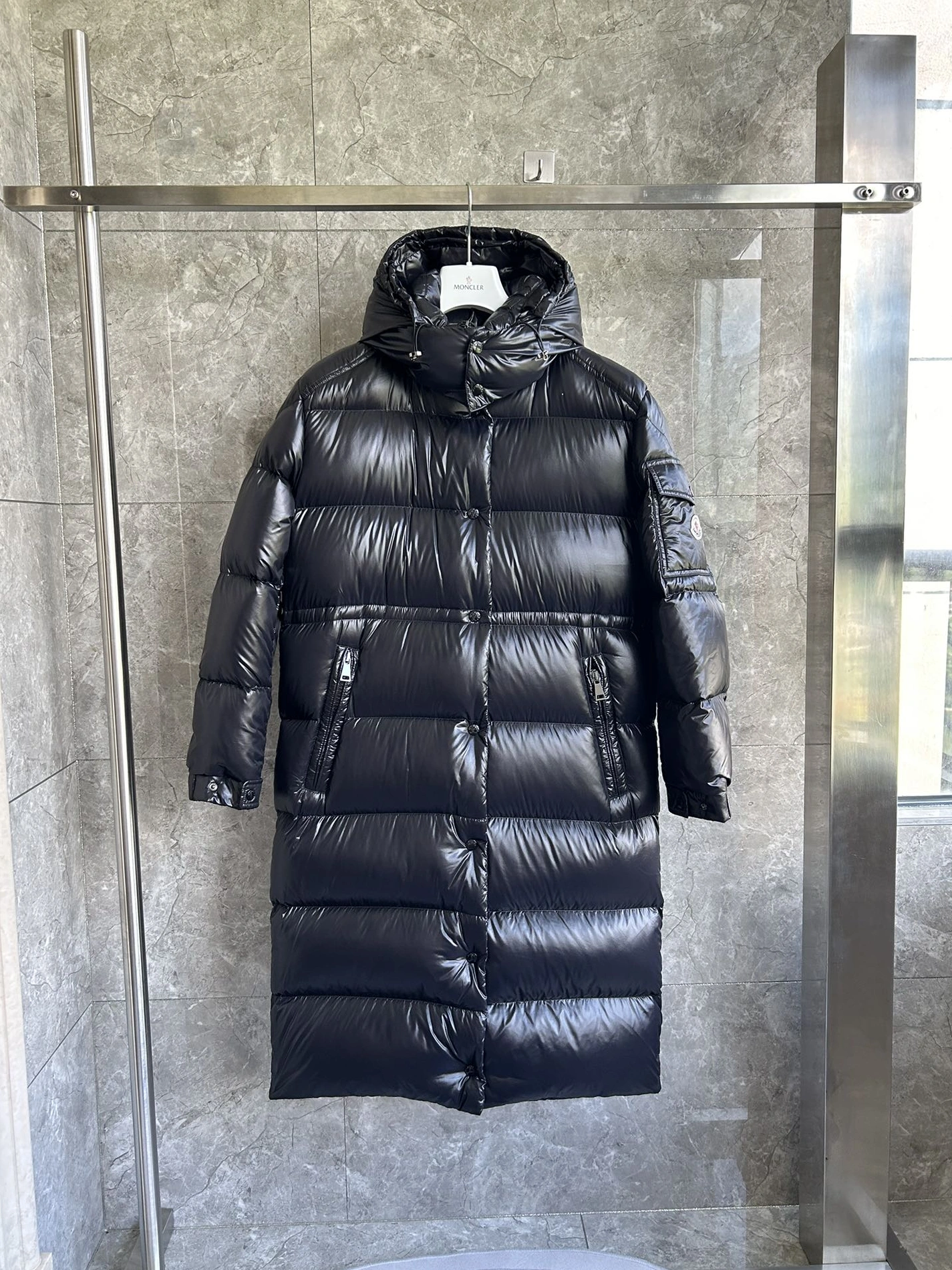 Comfortable 247 Moncler Down Feather Coat Long Sleeved For Women
