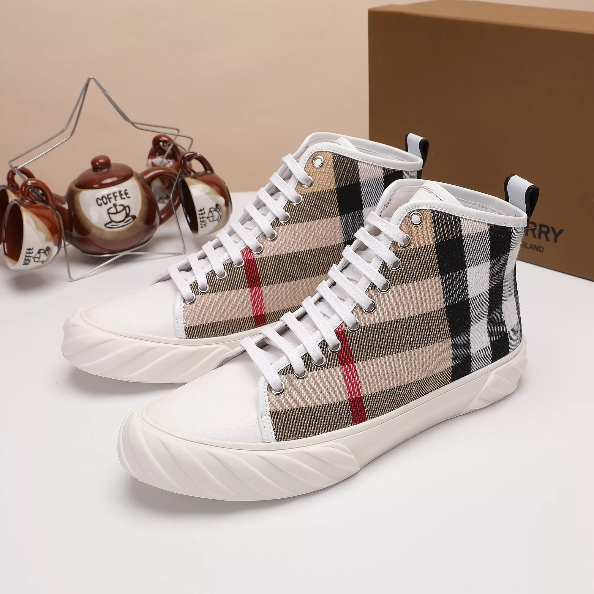 Comfortable 413 Burberry High Tops Shoes For Men