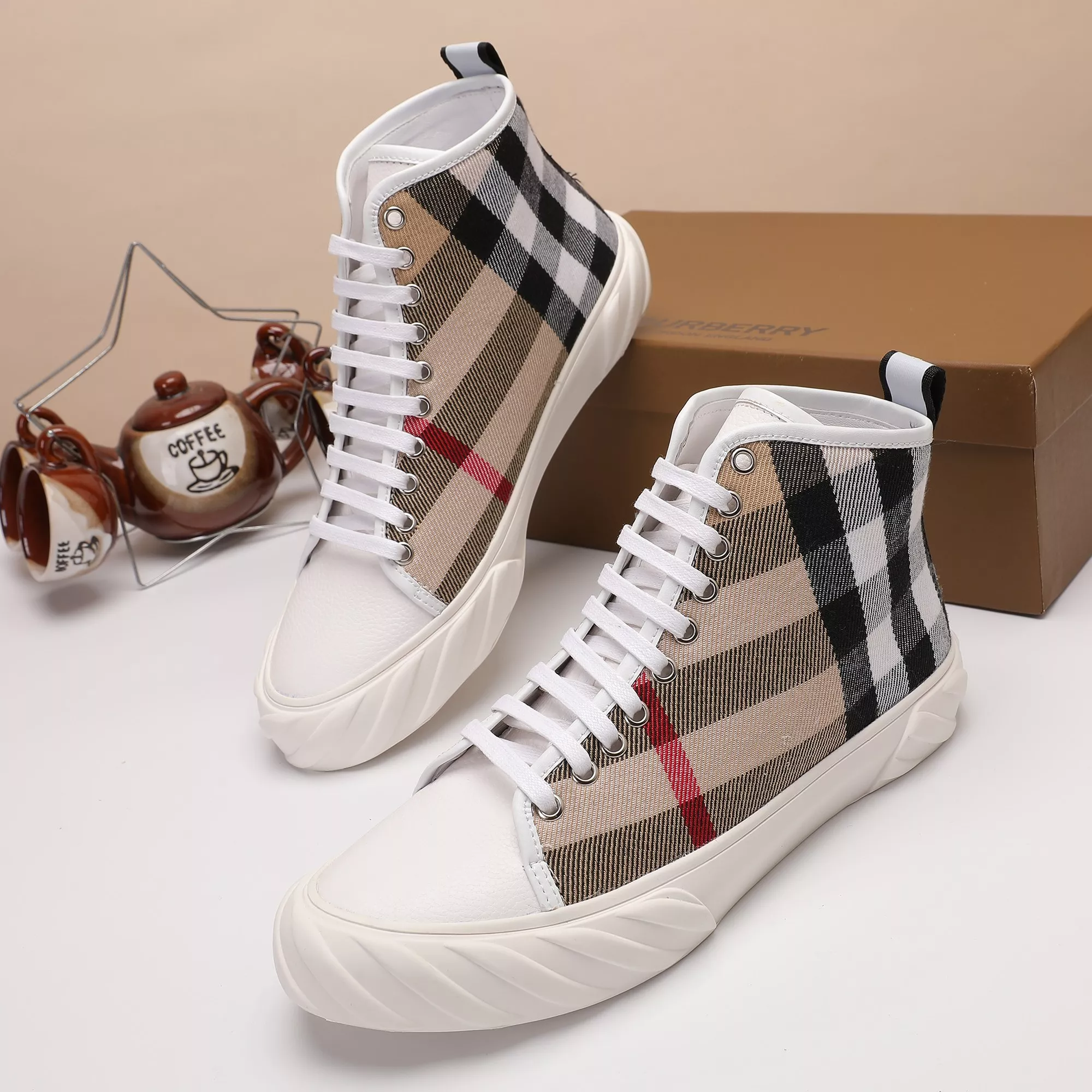 Comfortable 413 Burberry High Tops Shoes For Men