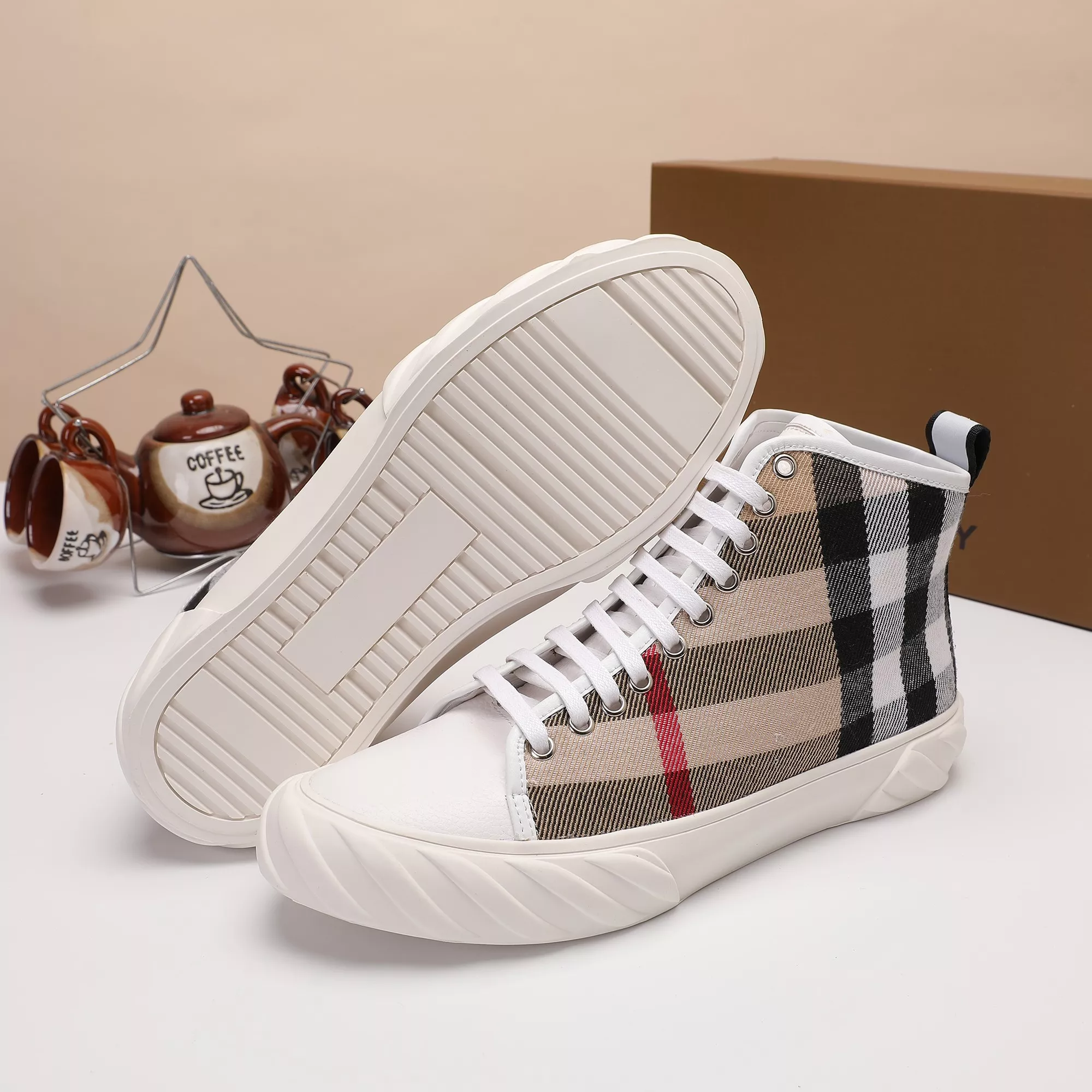 Comfortable 413 Burberry High Tops Shoes For Men