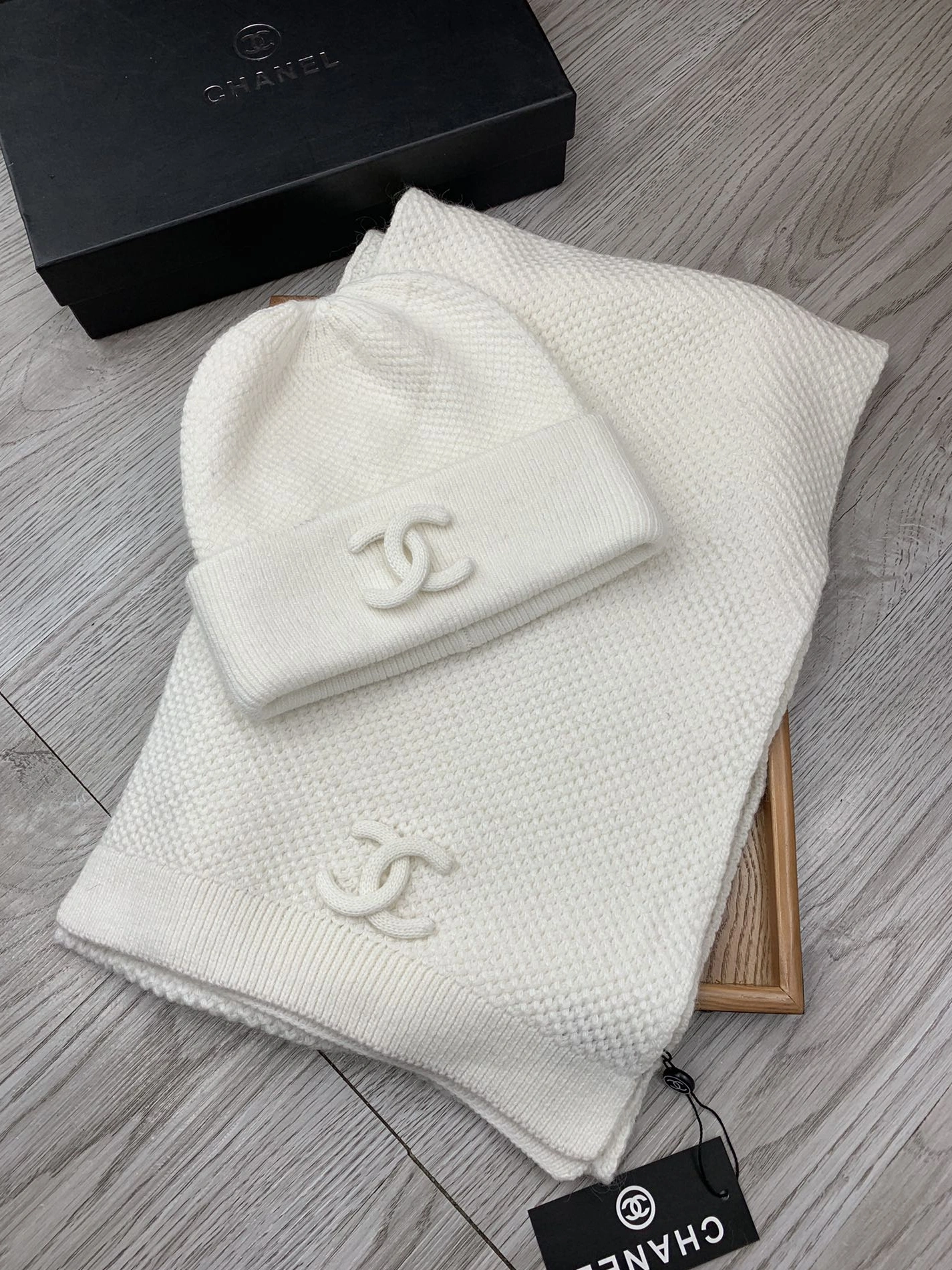 Comfortable 4700 Chanel Hat and Scarf Set