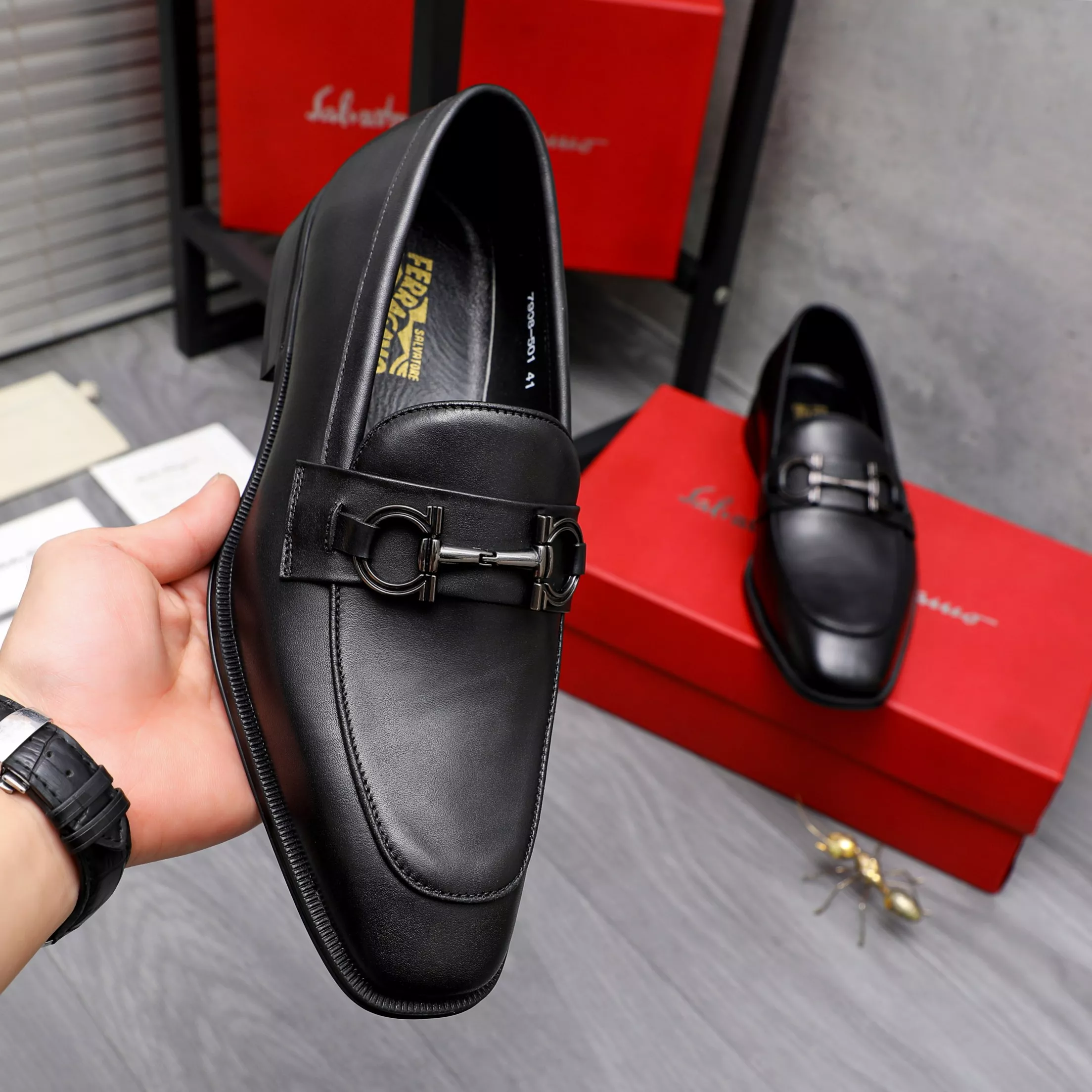 Comfortable 491 Salvatore Ferragamo Leather Shoes For Men