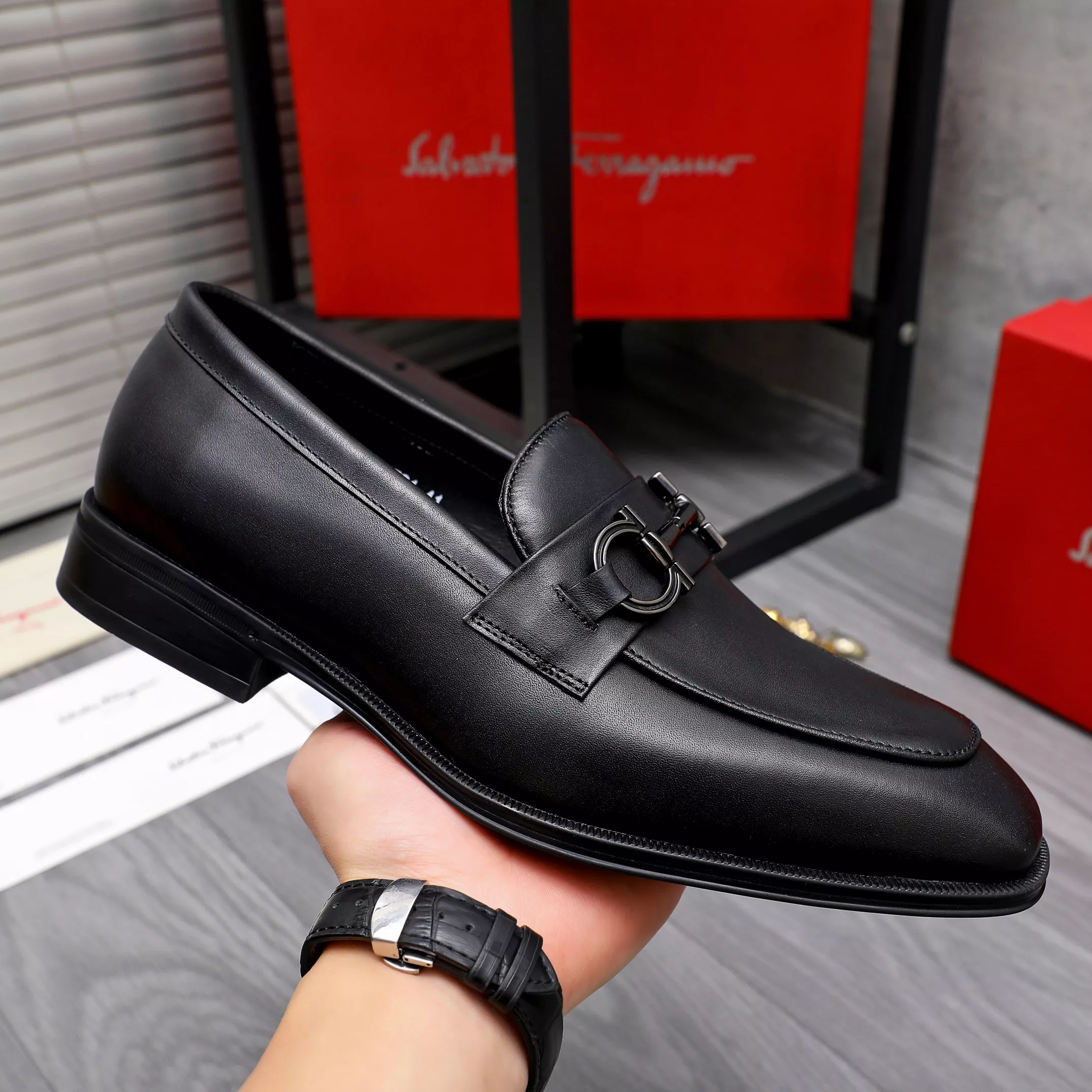 Comfortable 491 Salvatore Ferragamo Leather Shoes For Men