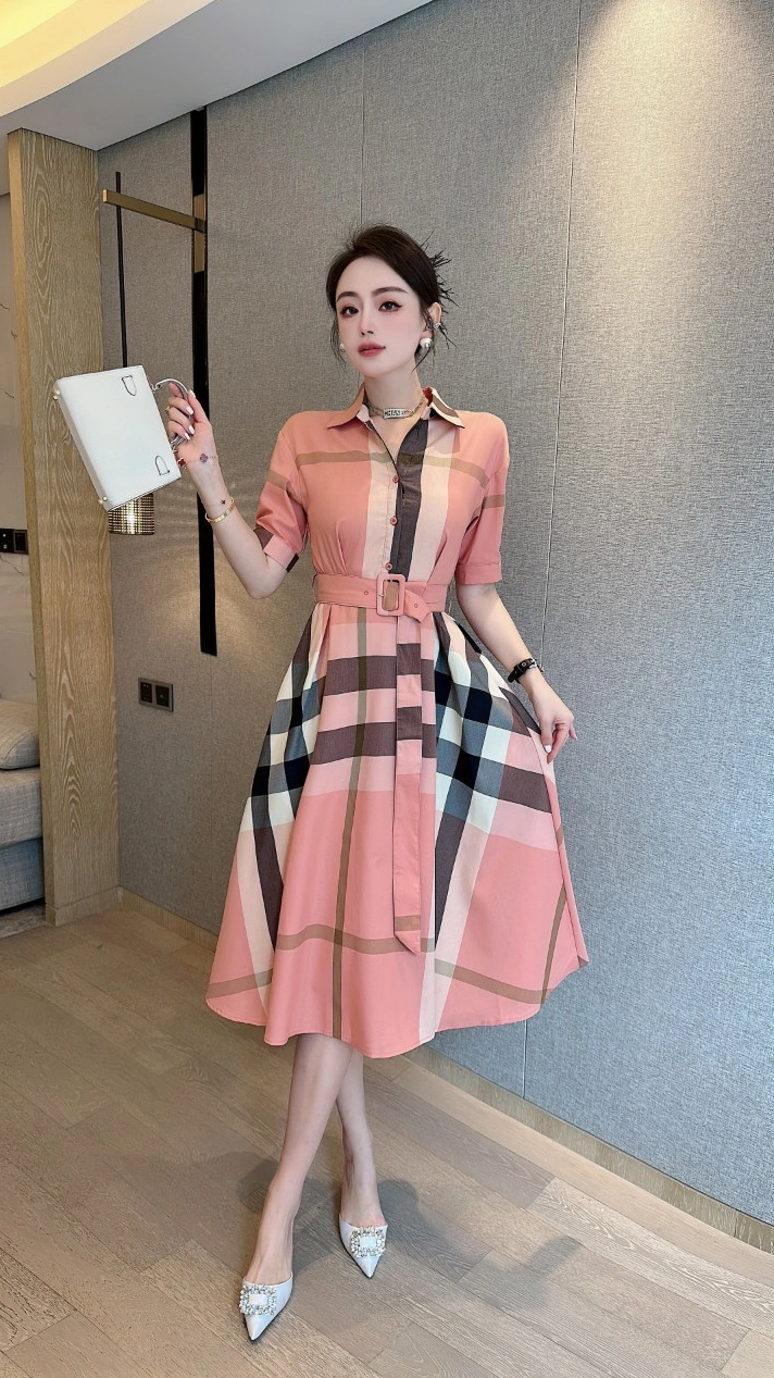 Comfortable 4928 Burberry Dresses Short Sleeved For Women
