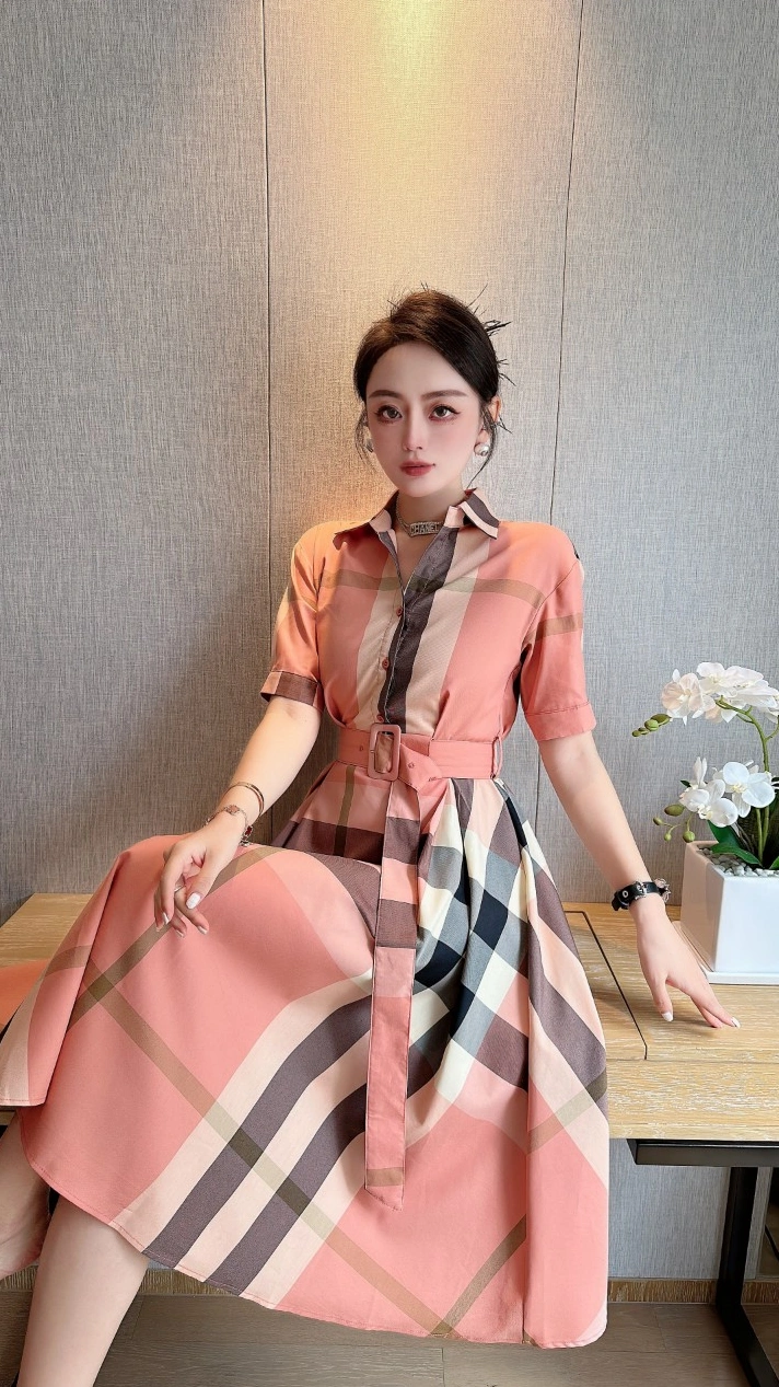 Comfortable 4928 Burberry Dresses Short Sleeved For Women