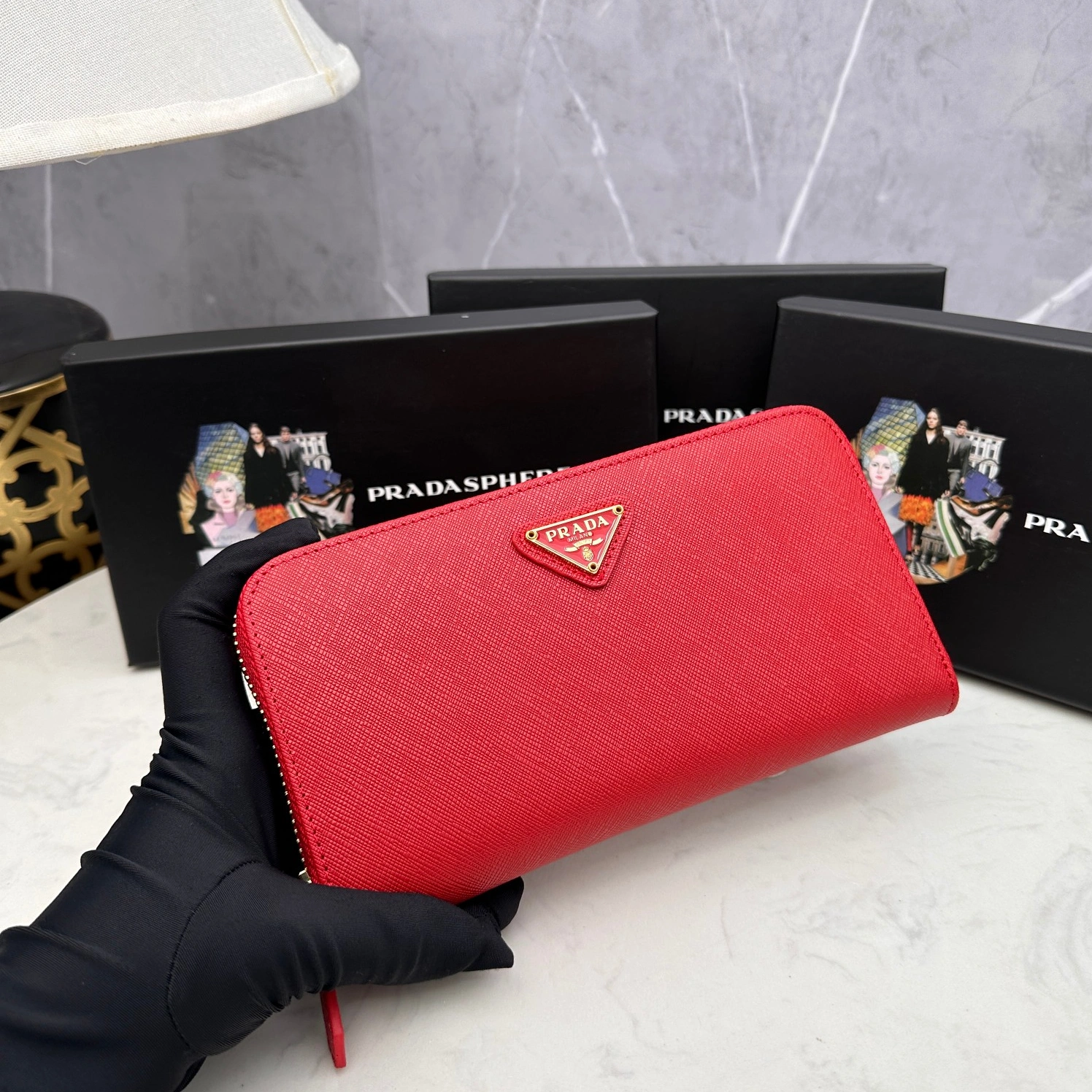 Comfortable 5256 Prada AAA Quality Wallets For Women