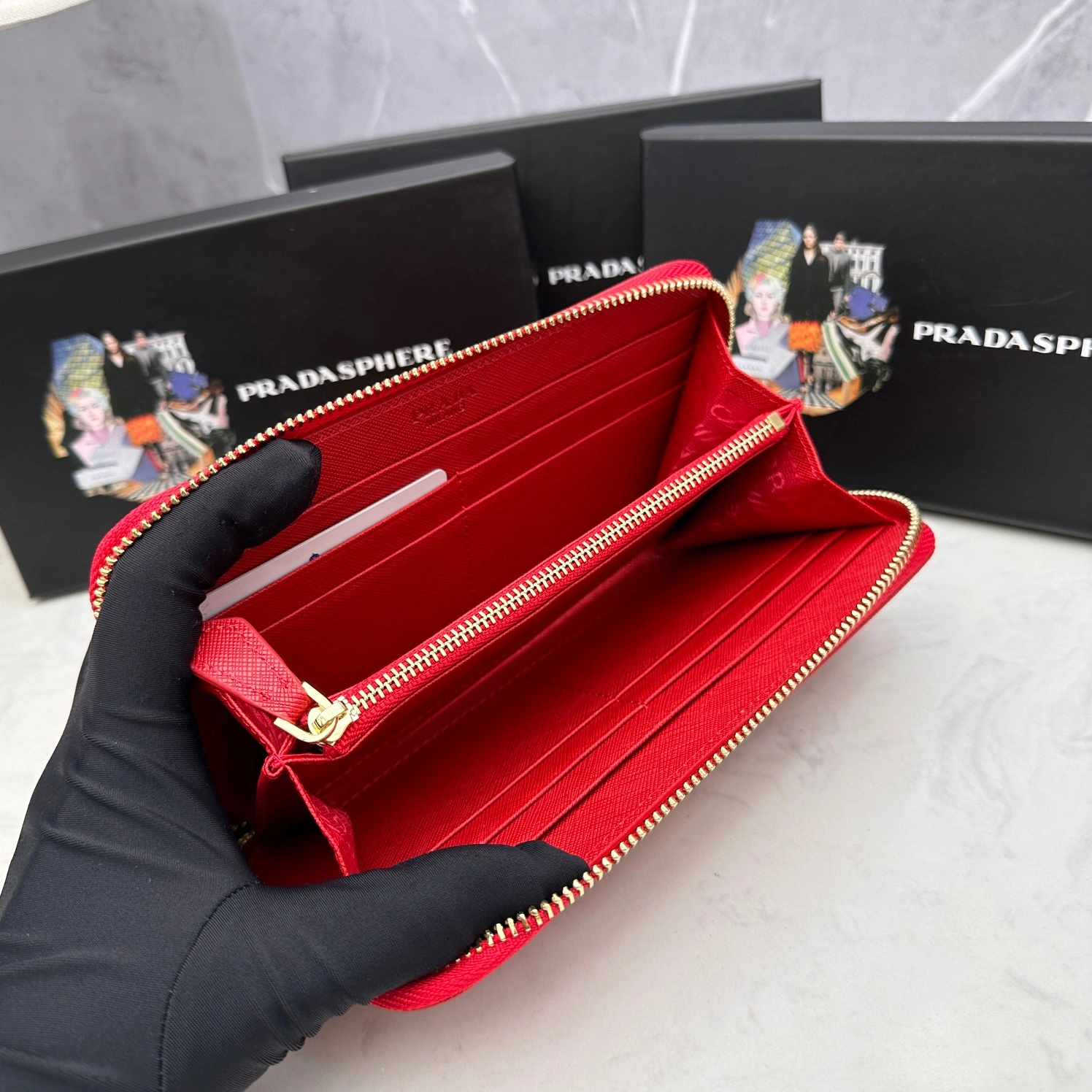 Comfortable 5256 Prada AAA Quality Wallets For Women