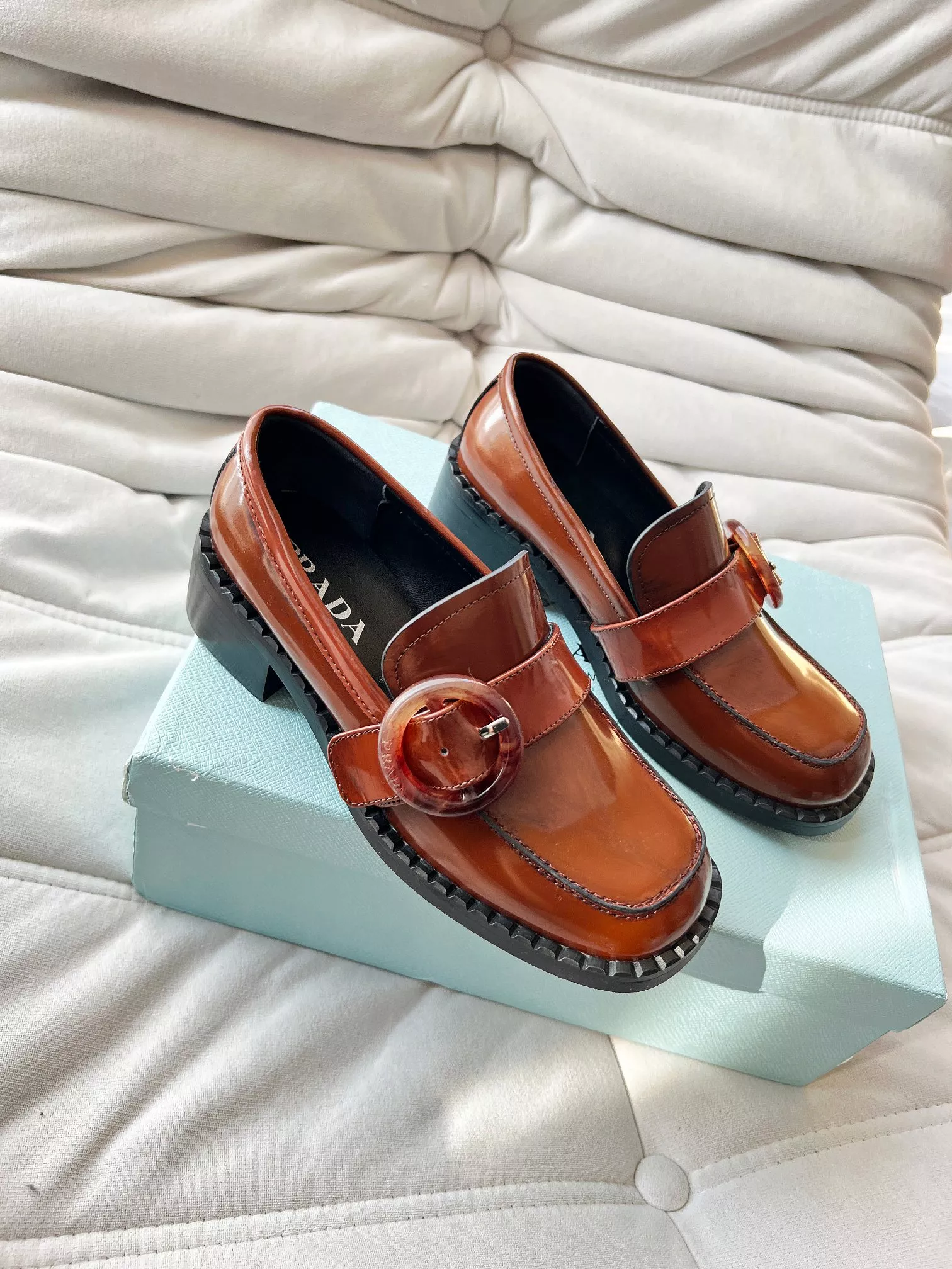 Comfortable 5979 Prada Leather Shoes For Women