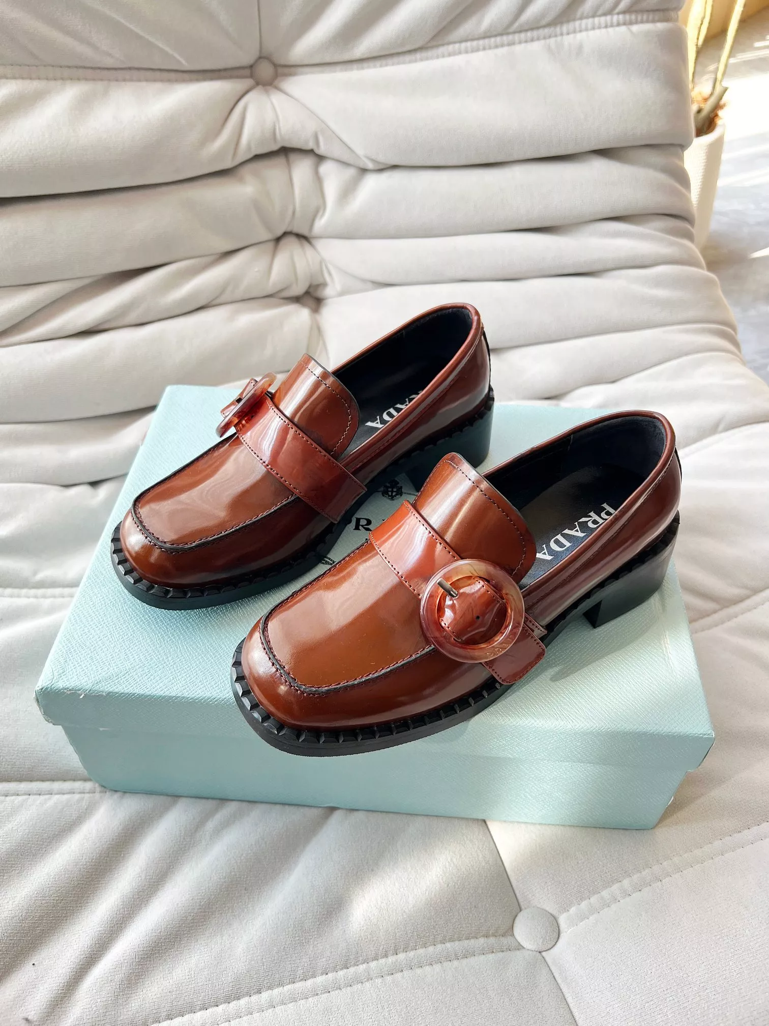 Comfortable 5979 Prada Leather Shoes For Women