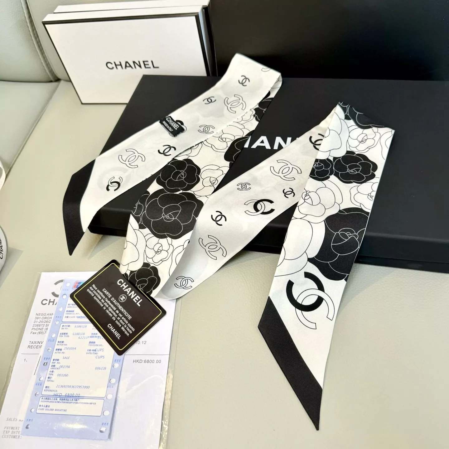 Comfortable 7337 Chanel Silk Scarf