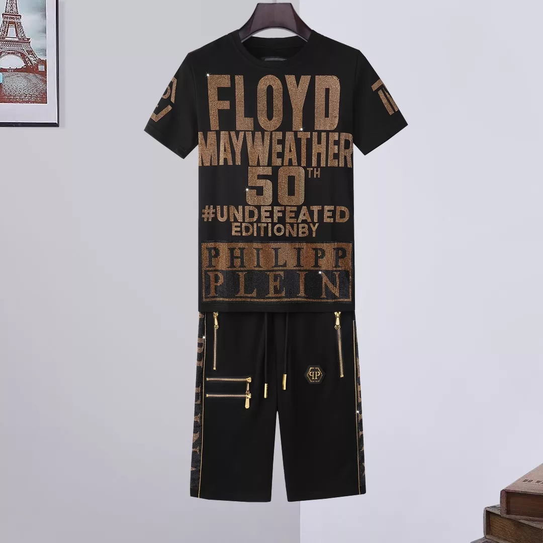 Comfortable 7527 Philipp Plein PP Tracksuits Short Sleeved For Men