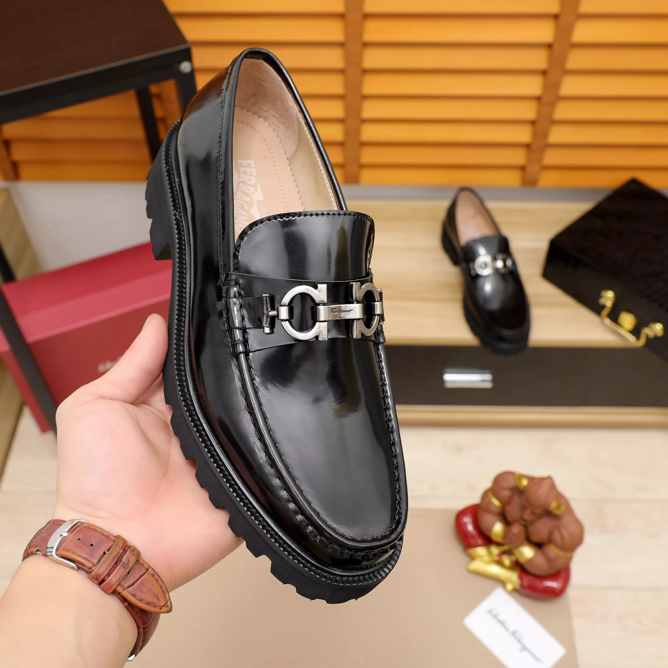 Comfortable 8118 Salvatore Ferragamo Leather Shoes For Men
