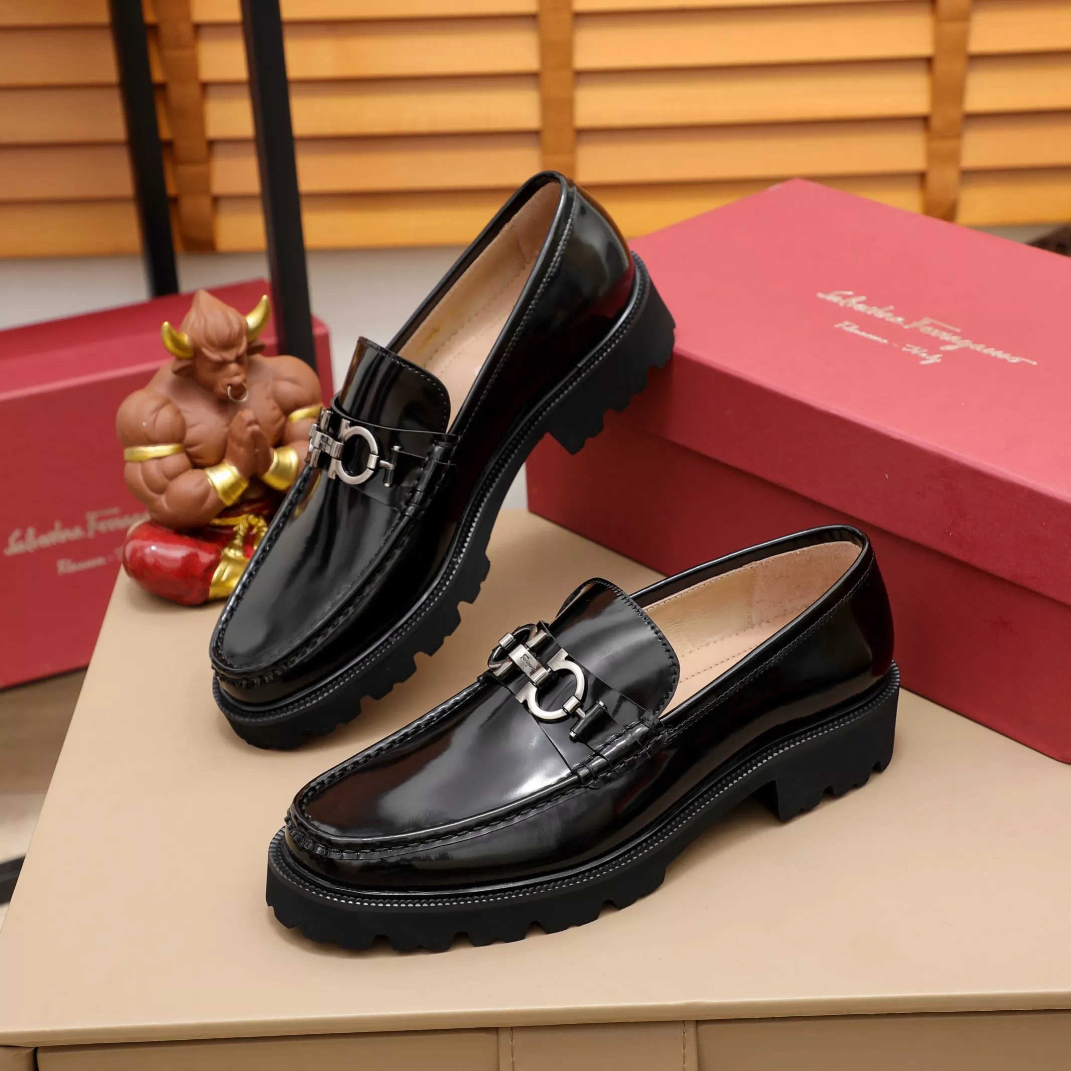 Comfortable 8118 Salvatore Ferragamo Leather Shoes For Men