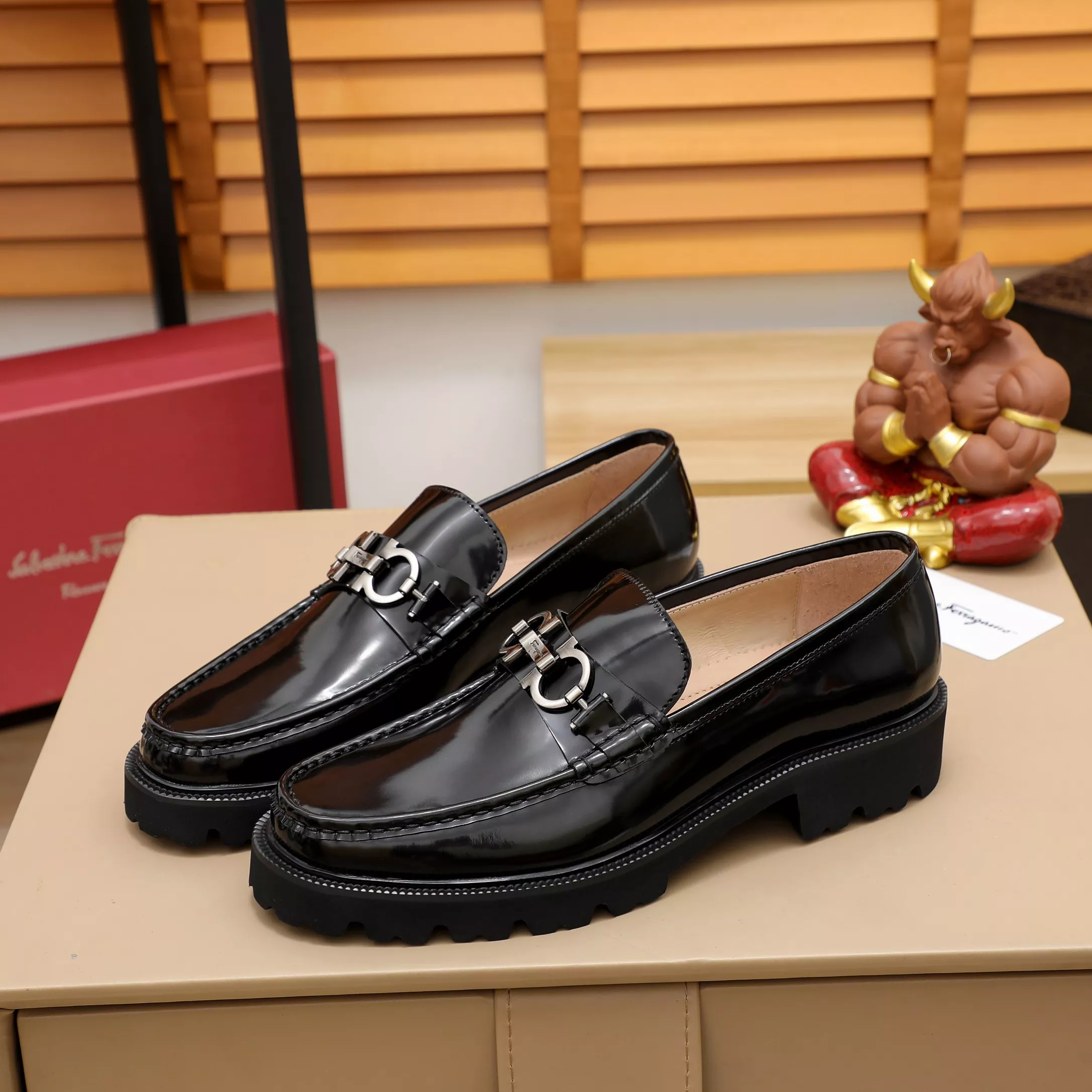 Comfortable 8118 Salvatore Ferragamo Leather Shoes For Men