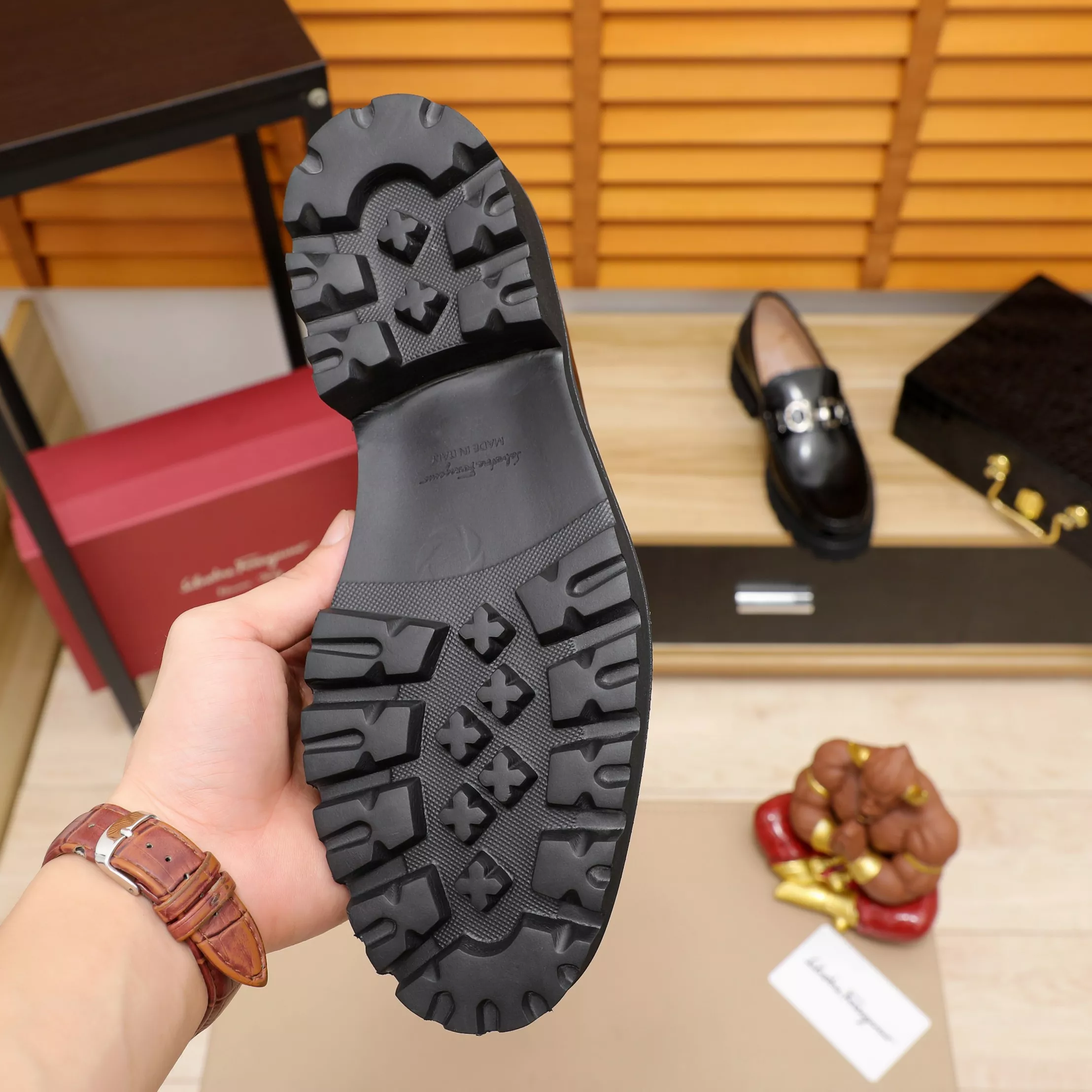 Comfortable 8118 Salvatore Ferragamo Leather Shoes For Men