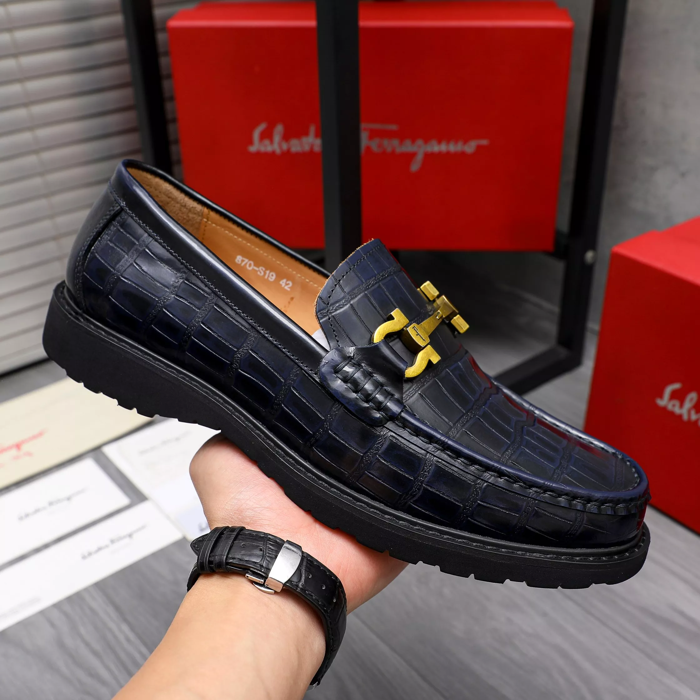 Comfortable 8199 Salvatore Ferragamo Leather Shoes For Men