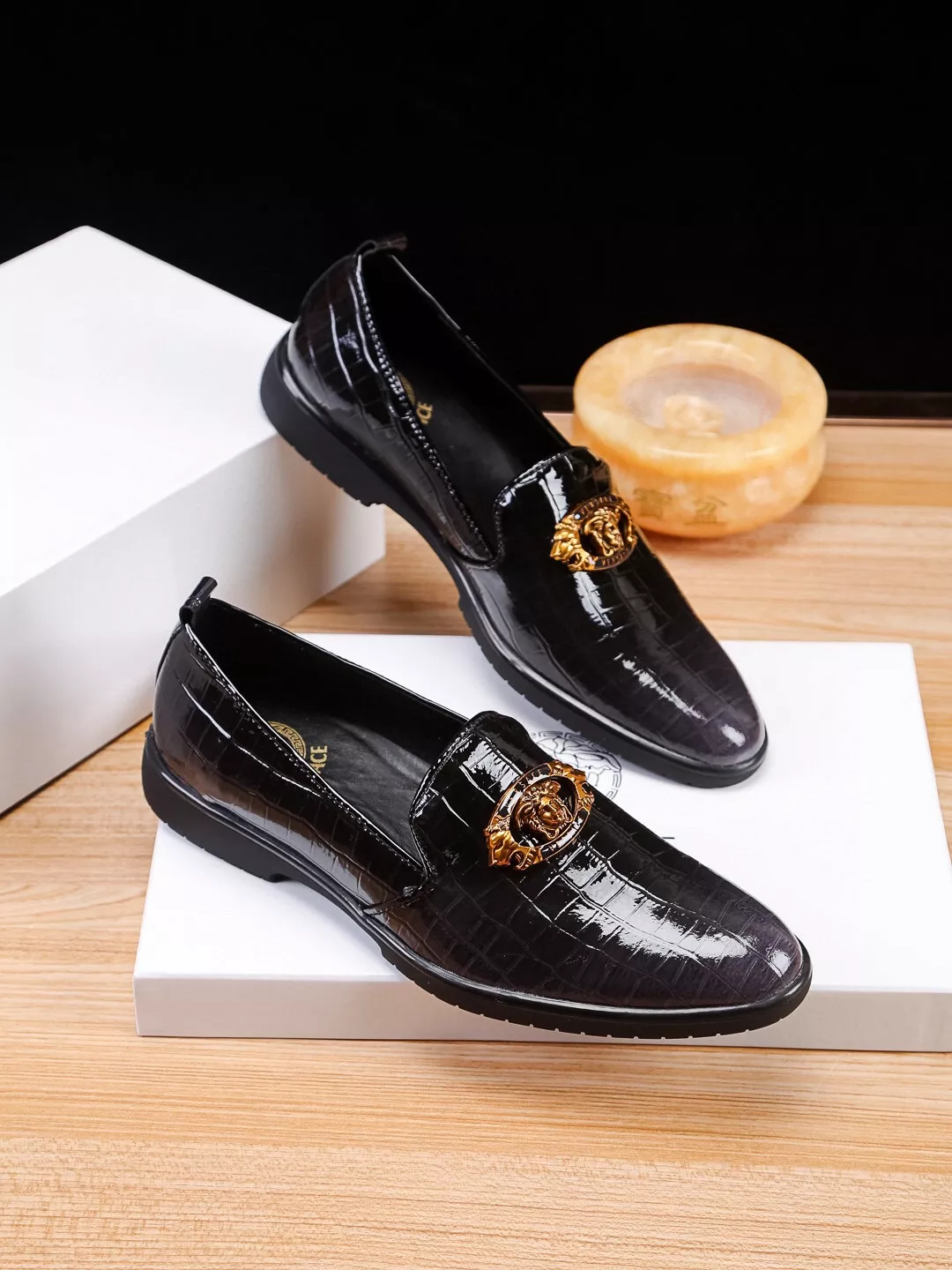 Comfortable 9515 Versace Leather Shoes For Men